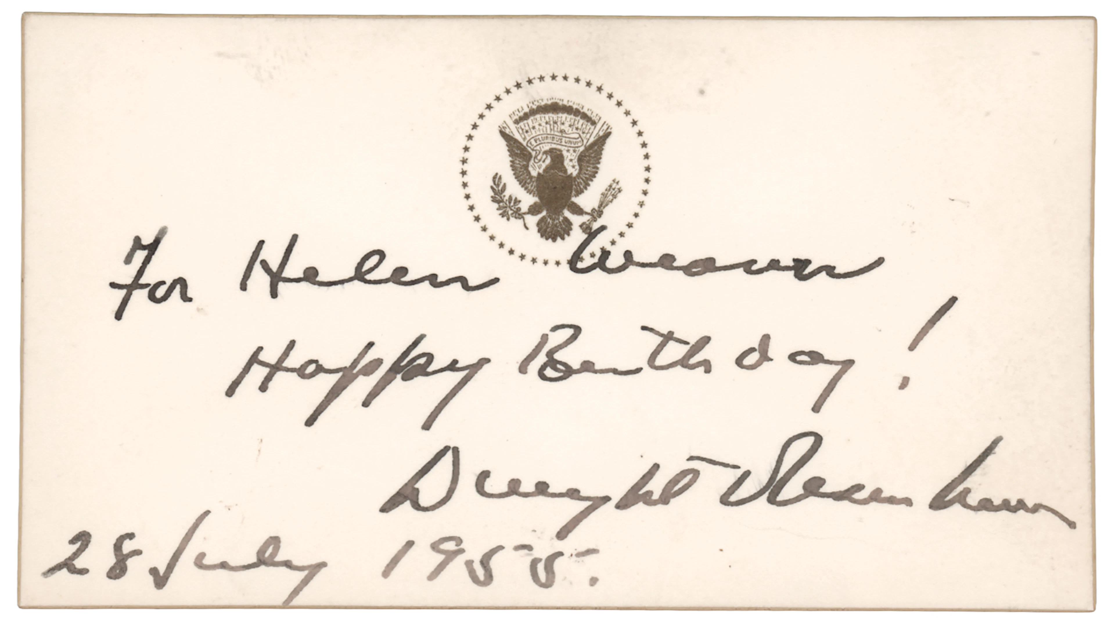 Dwight D. Eisenhower Autograph Note Signed as President