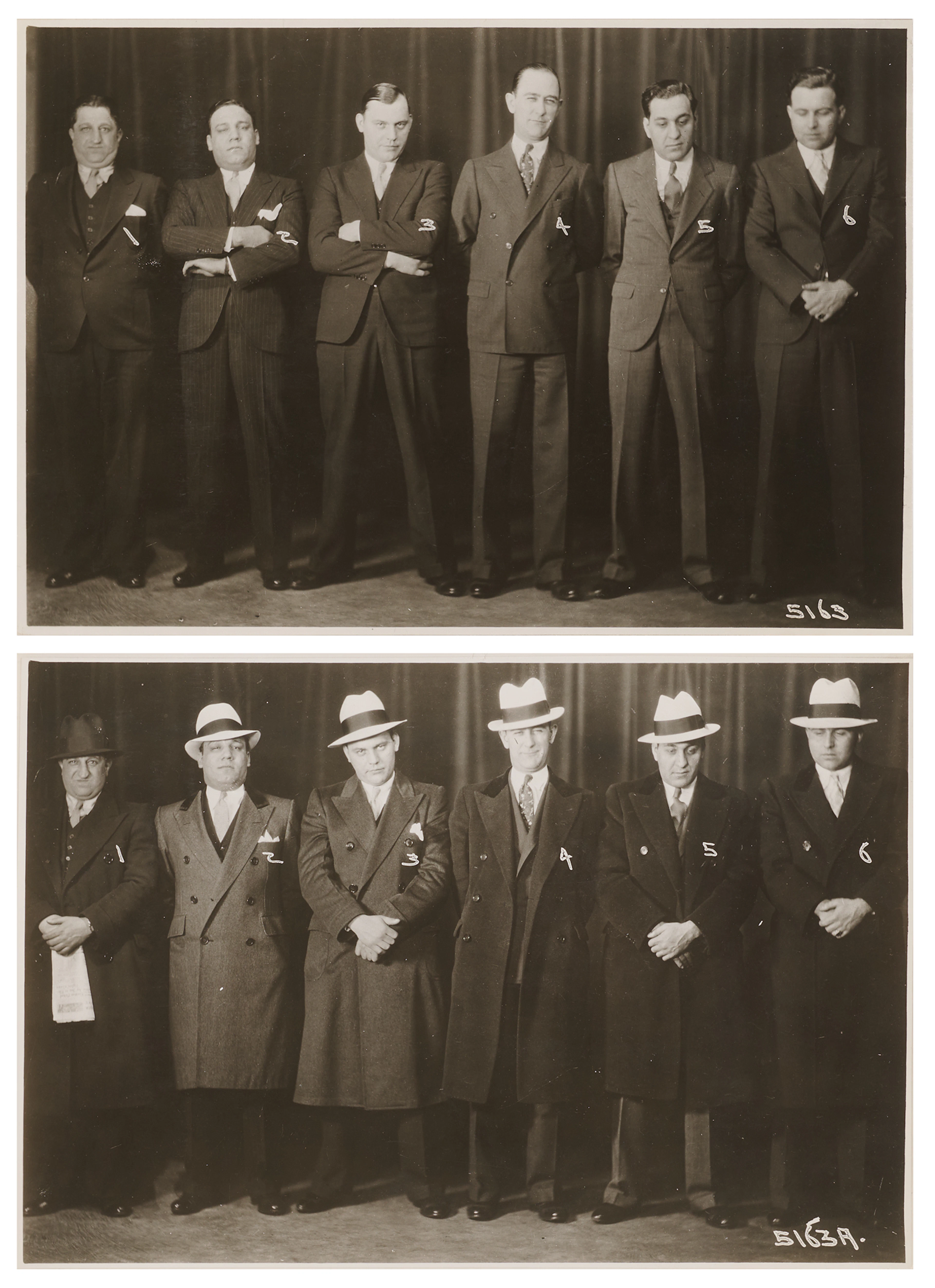 Tony Accardo and Capone Gang Members (2) Standing Chicago Police Mug