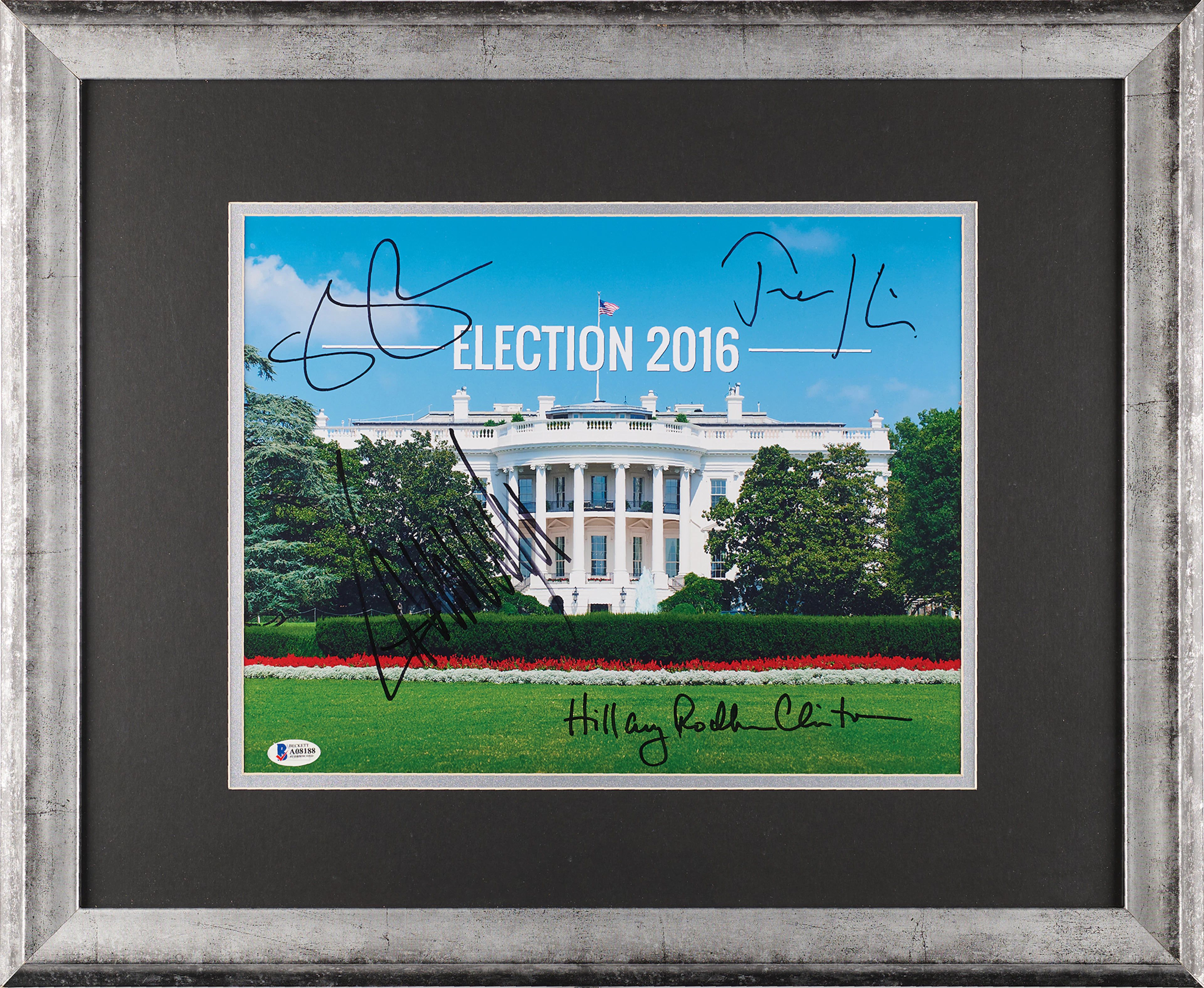 Donald Trump and Hillary Clinton Oversized Signed Photograph