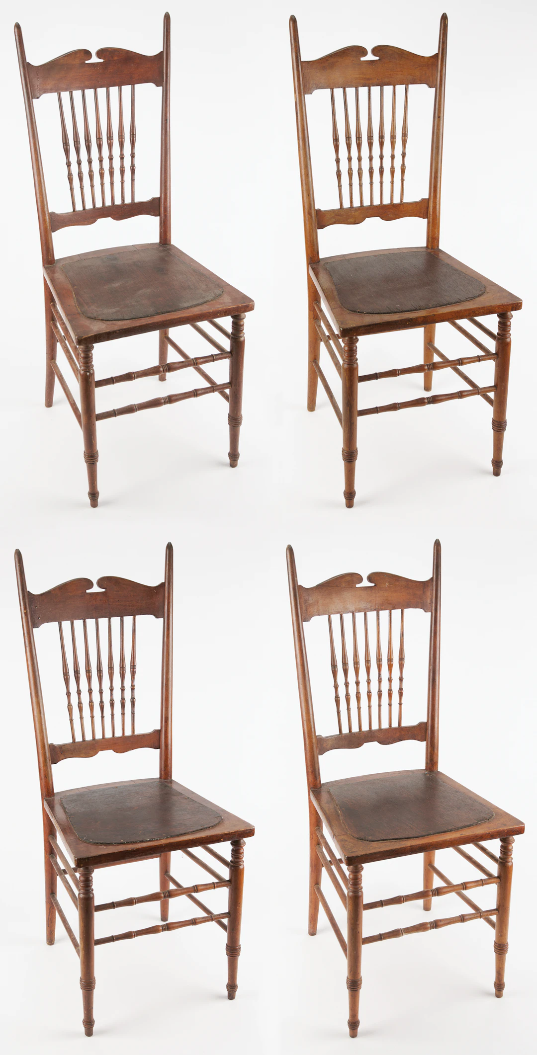 Camp David (4) Spindle-Back Chairs, Each With an Engraved “U.S. Property”