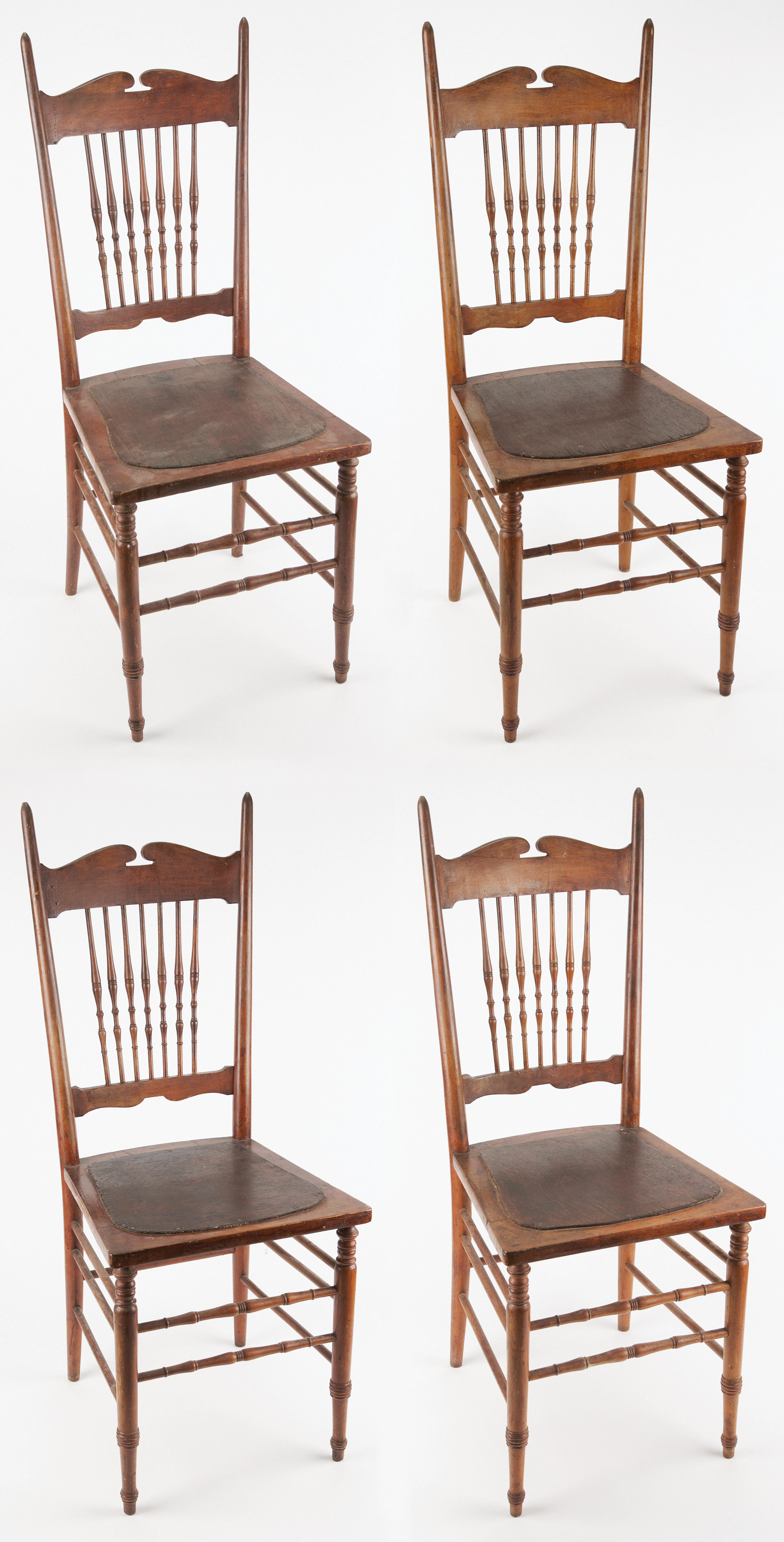 Camp David (4) Spindle-Back Chairs, Each With an Engraved “U.S. Property”