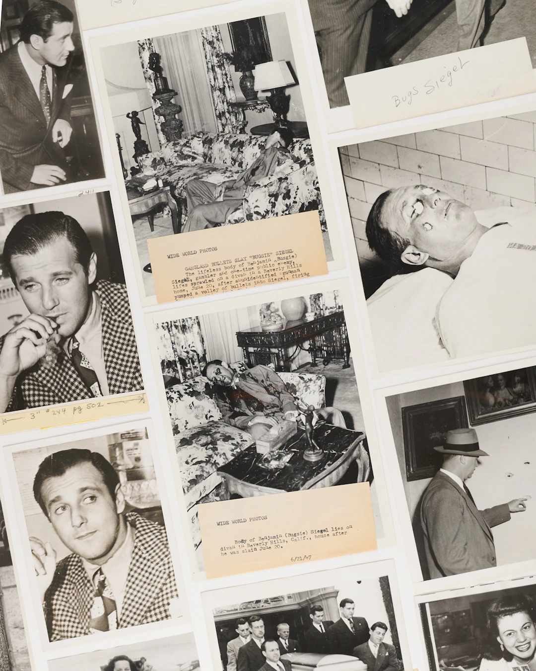 Bugsy Siegel Collection of (13) Original Vintage Press Photos Documenting
