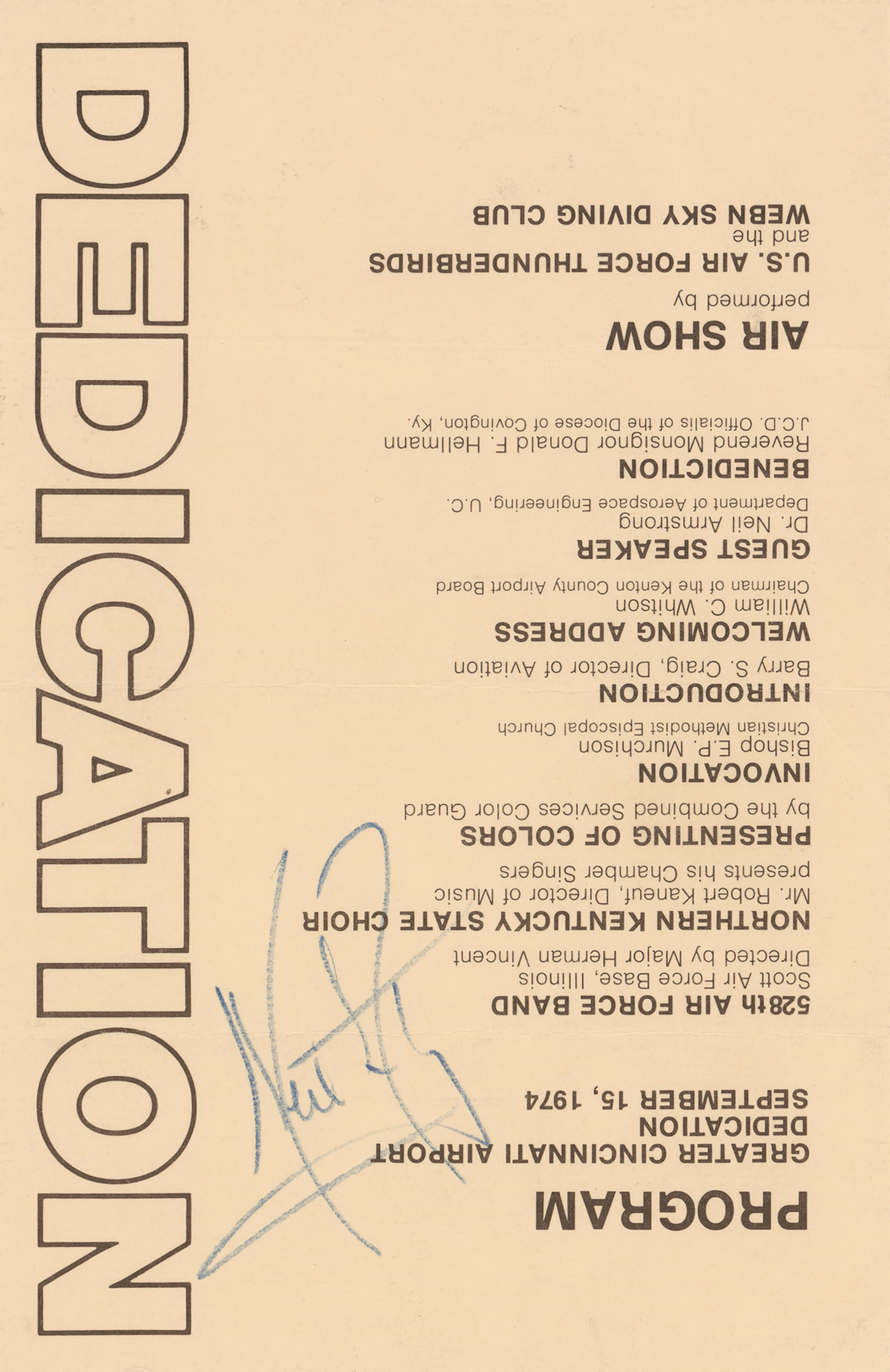 Neil Armstrong Signed Program