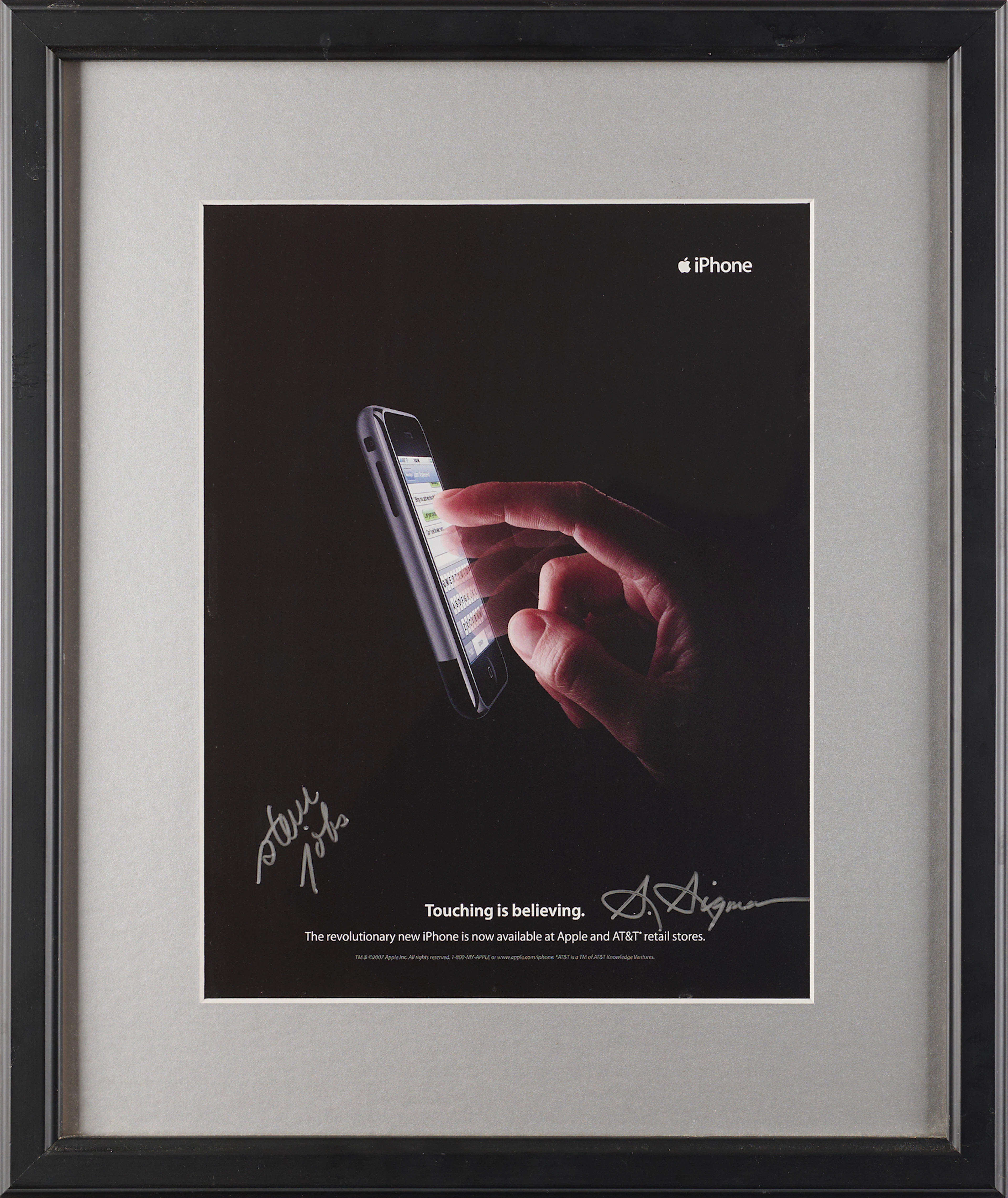 Steve Jobs Signed iPhone Print Ad