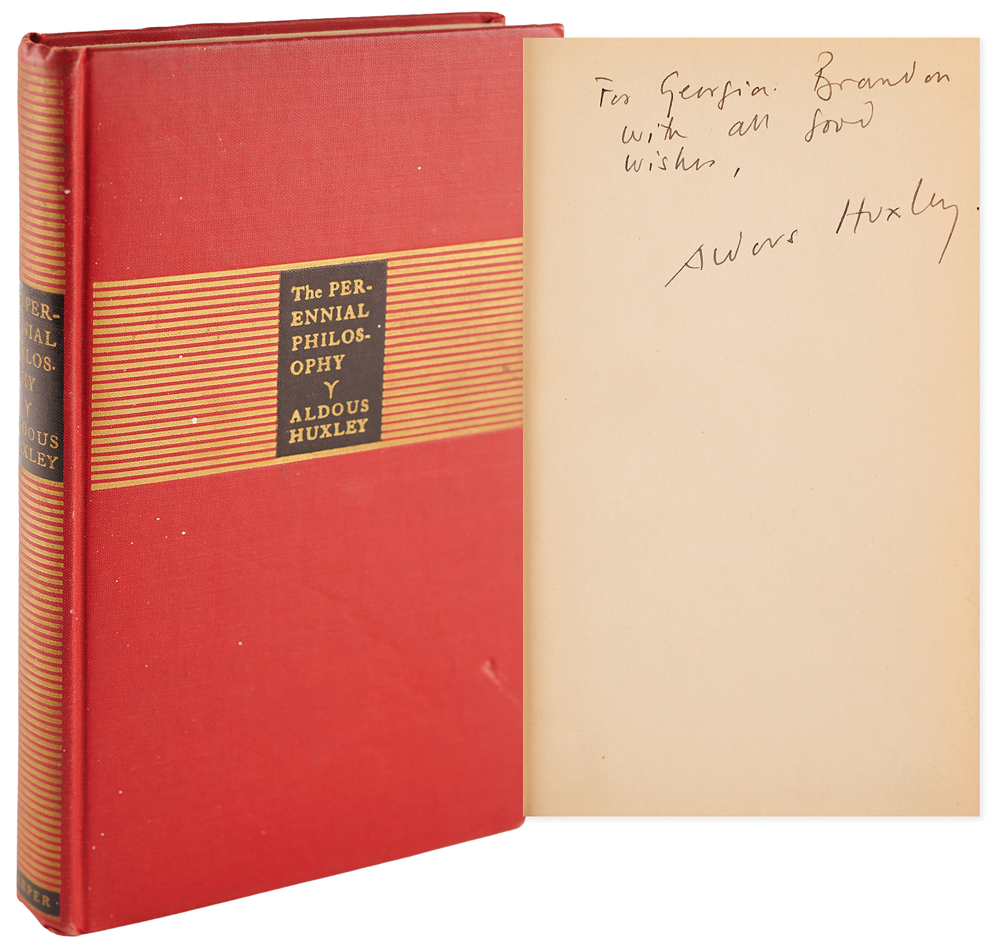 Aldous Huxley Signed Book - The Perennial Philosophy