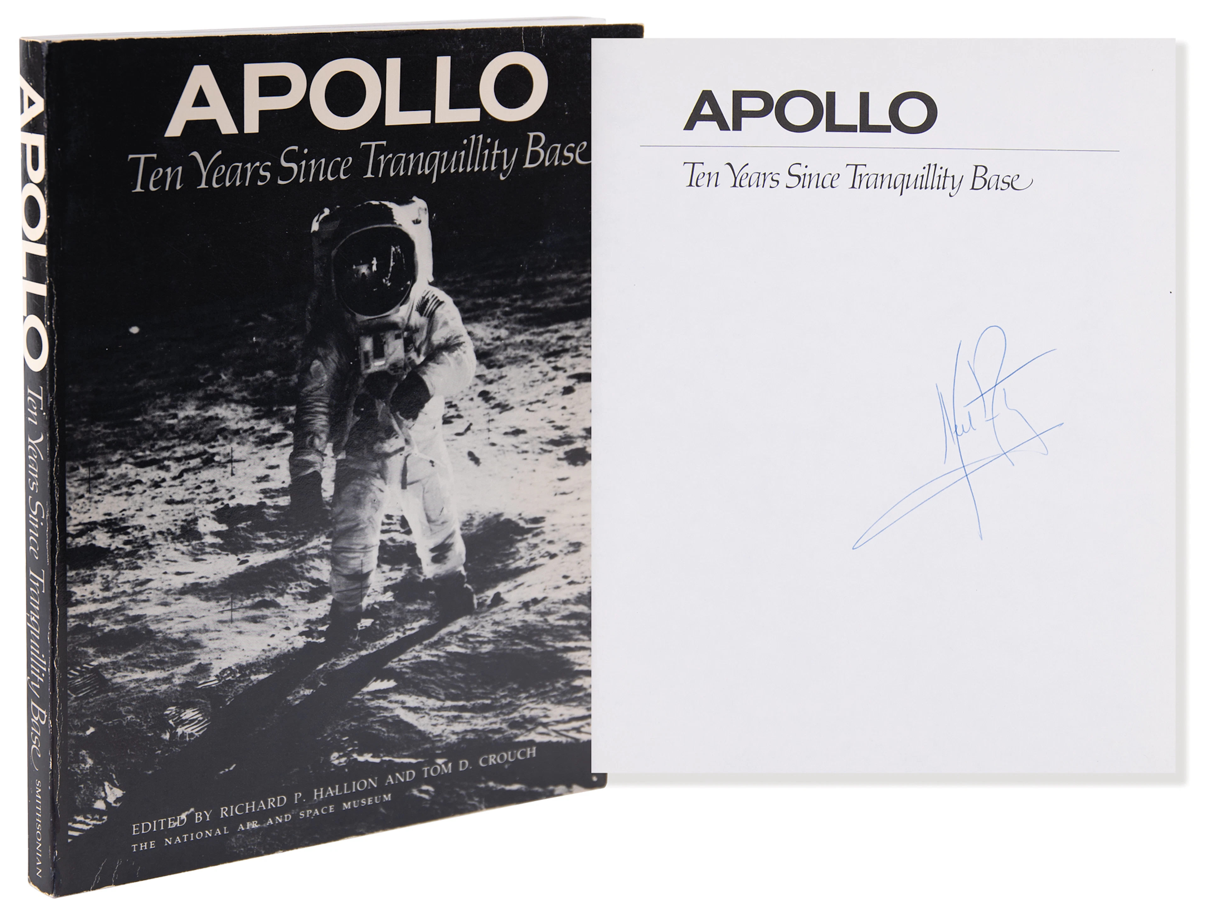 Neil Armstrong Signed Book - Apollo: Ten Years Since Tranquility Base