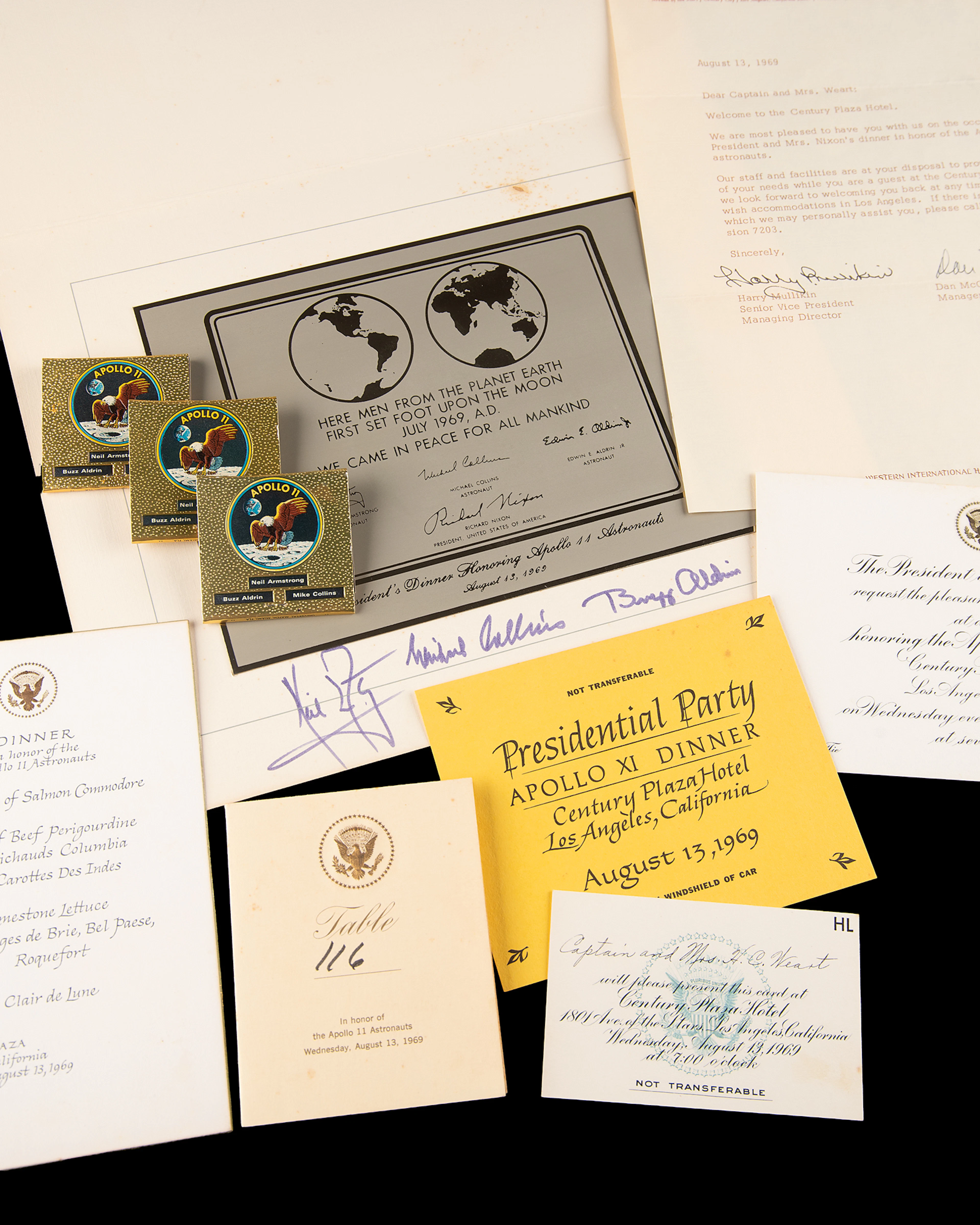 Apollo 11 Crew-Signed Lunar Plaque Presentation with Collection of