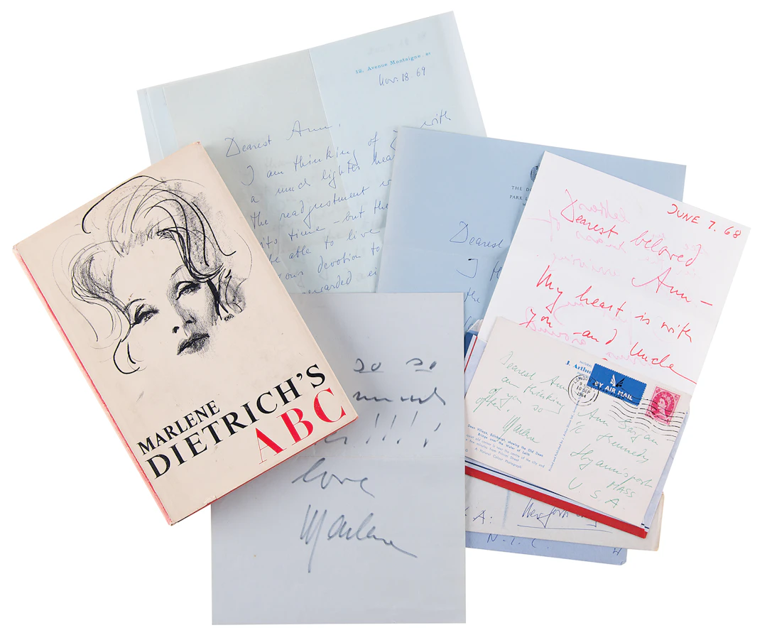 [Kennedy Family] Marlene Dietrich (8) Autograph Letters Signed to