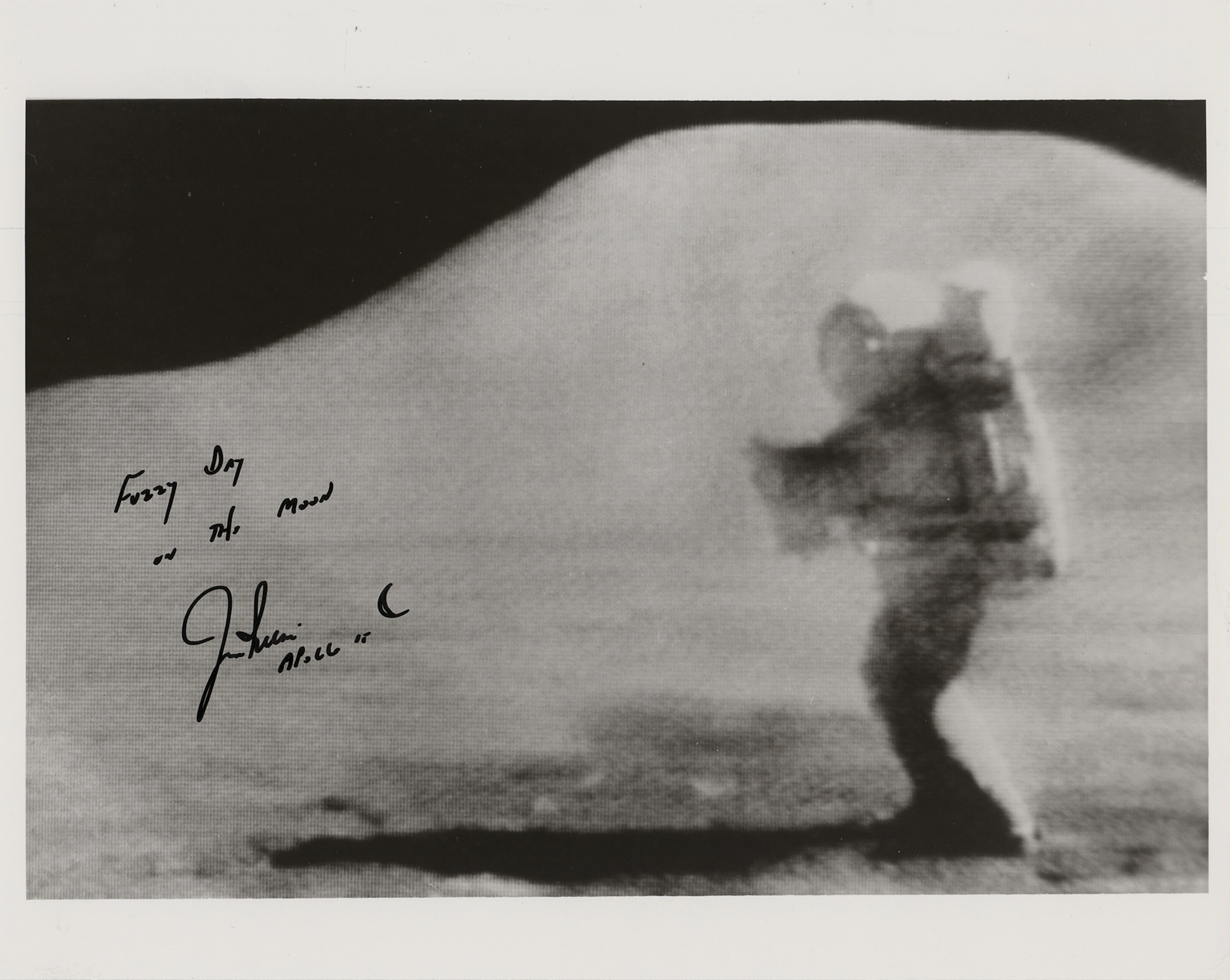 Jim Irwin Signed Photograph - "Fuzzy Day on the Moon"