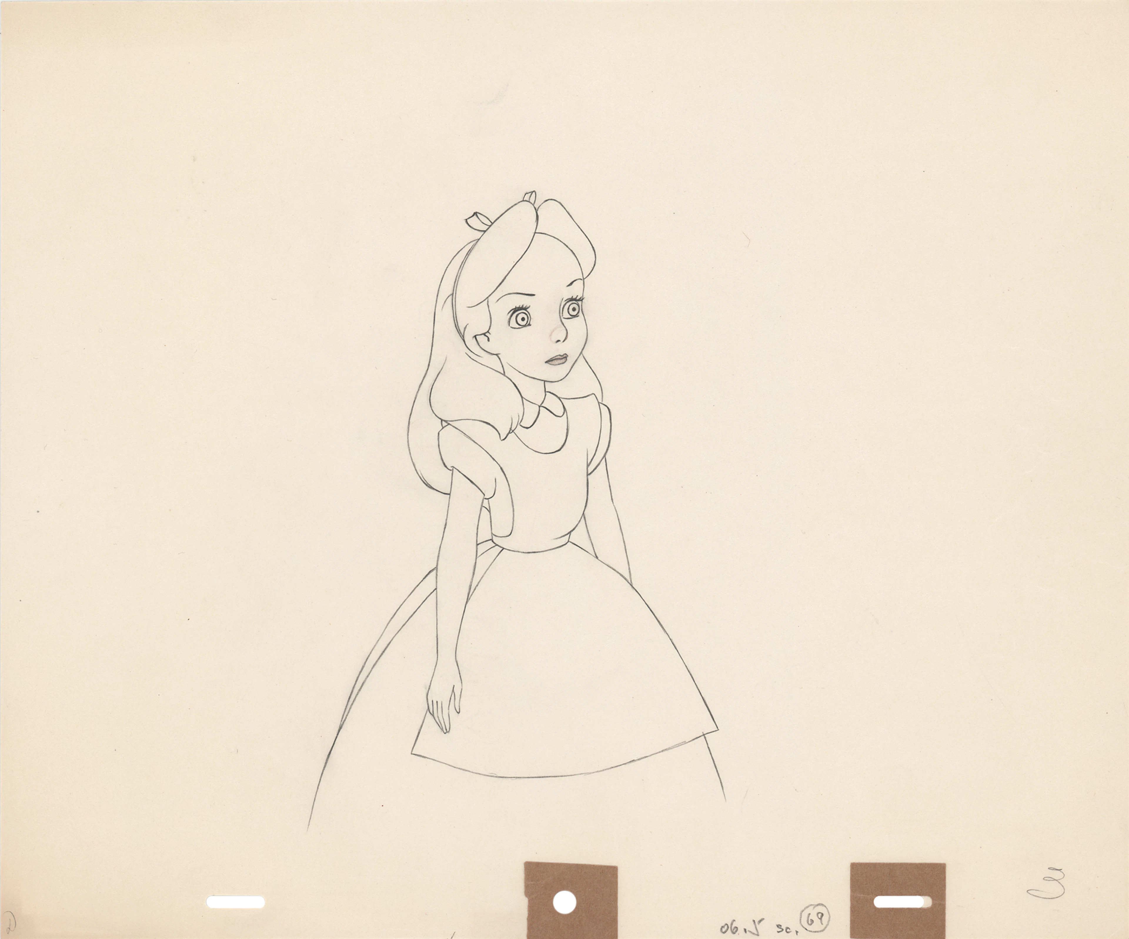 Alice production drawing from Alice in Wonderland