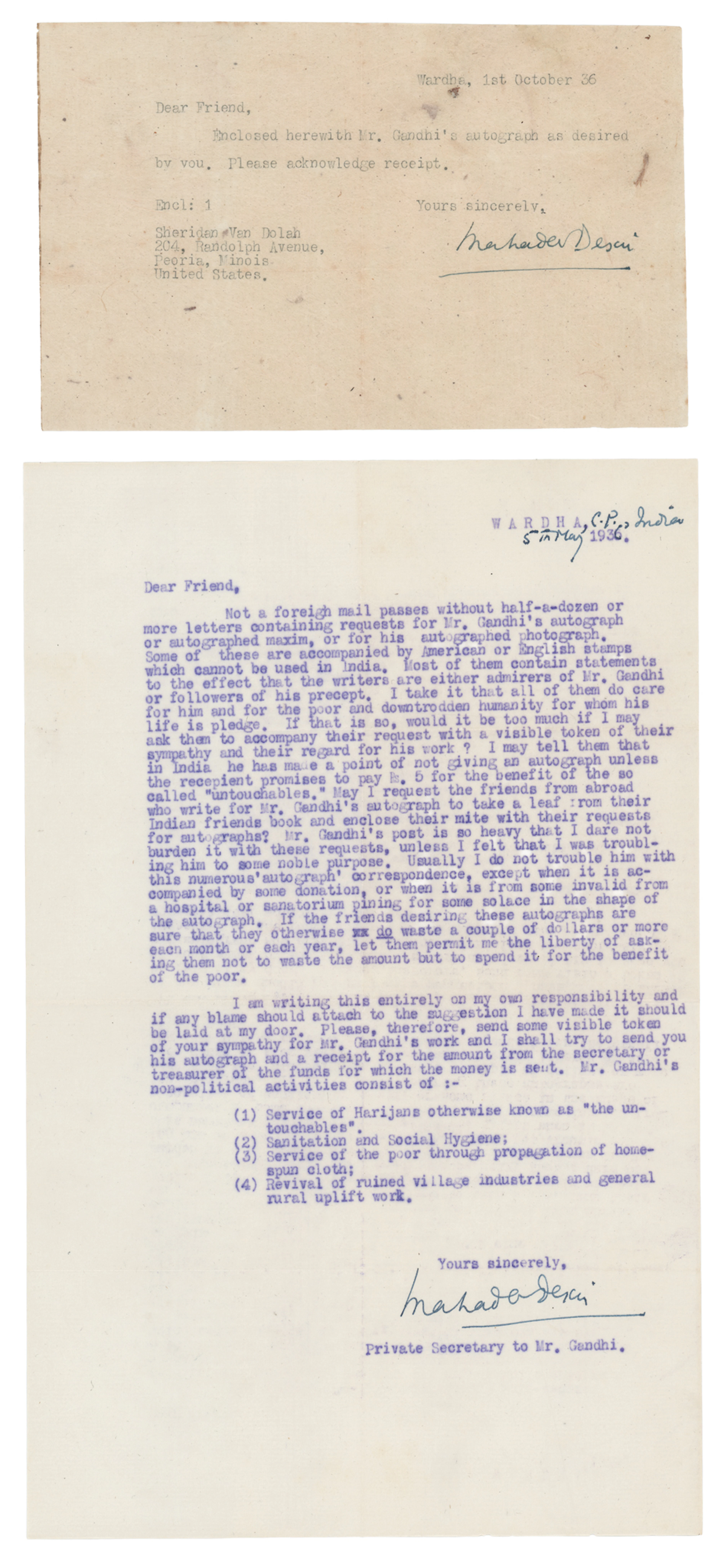 Mohandas Gandhi Signature