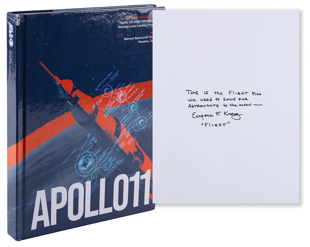 Gene Kranz Signed Book - Apollo 11 Flight Plan: Relaunched