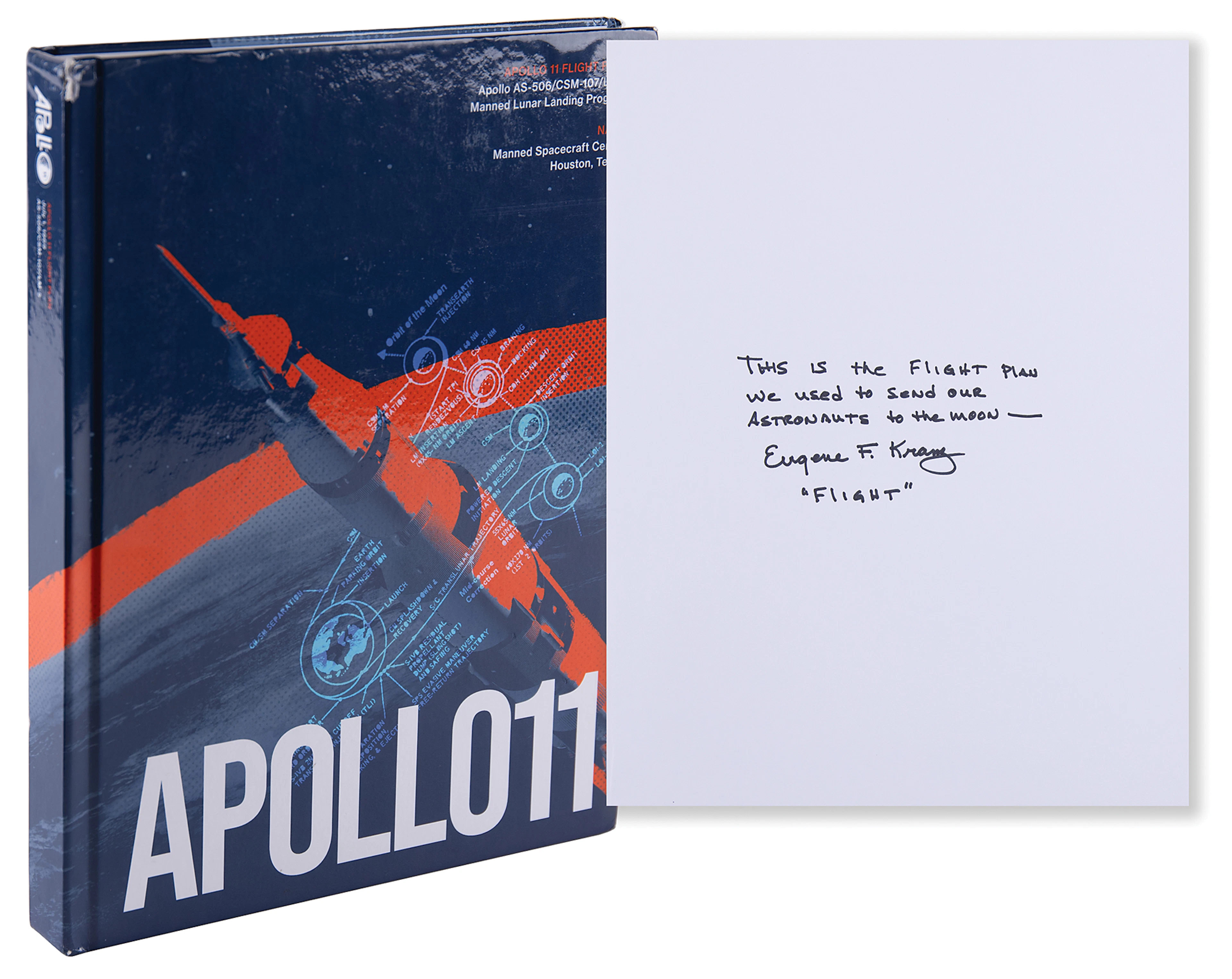 Gene Kranz Signed Book - Apollo 11 Flight Plan: Relaunched