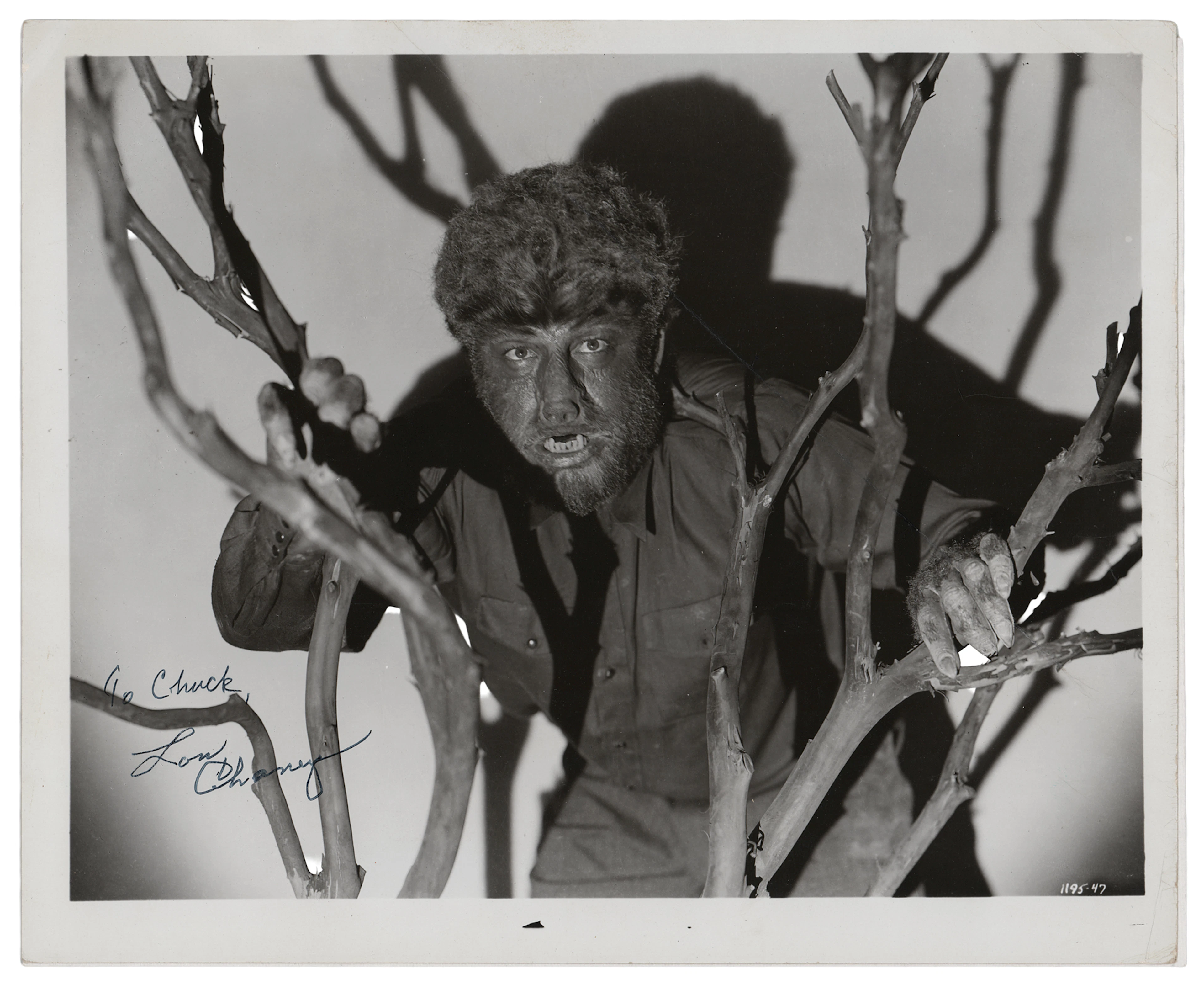 Lon Chaney, Jr. Signed Photograph as The Wolf Man
