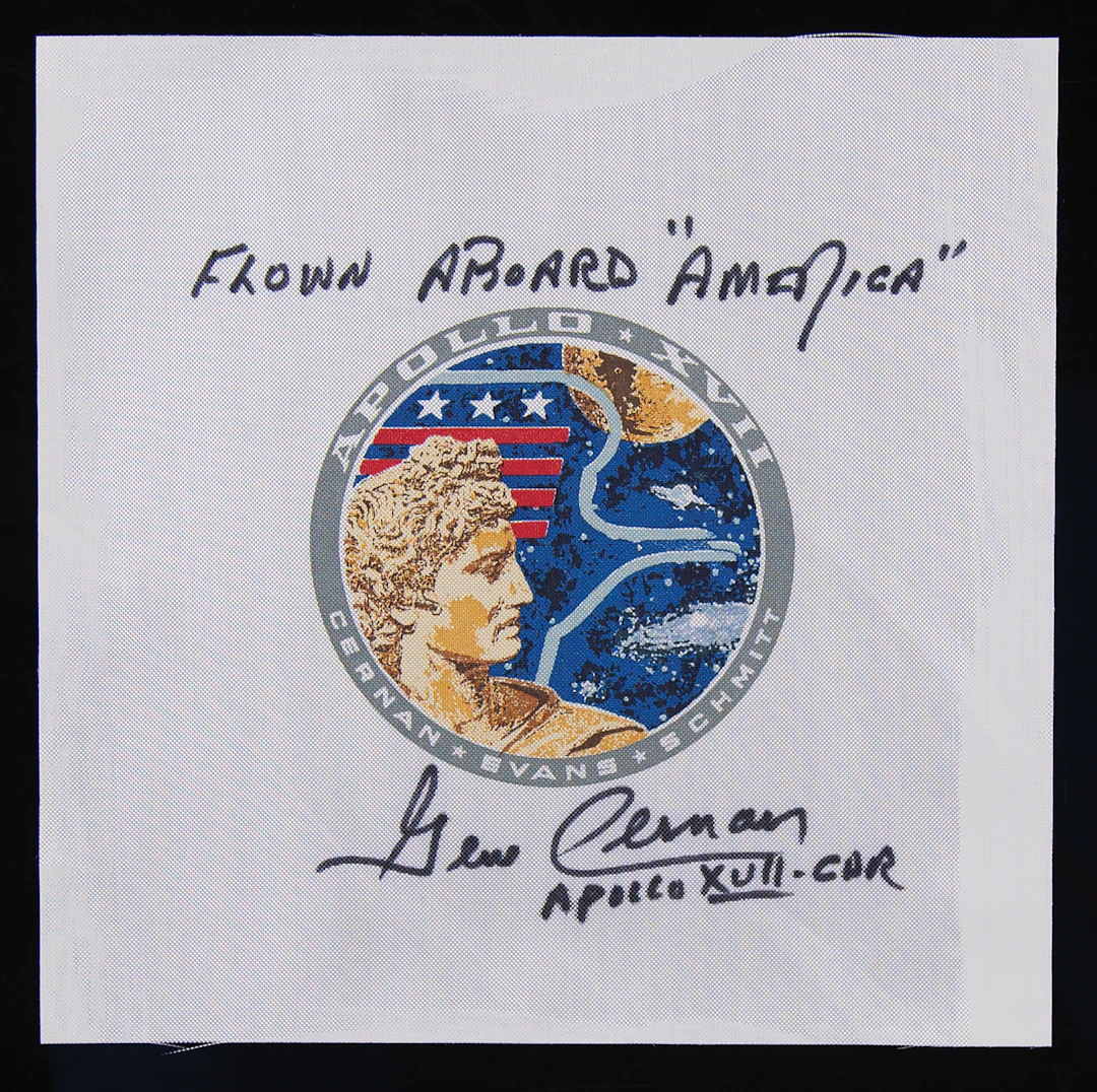 Apollo 17 Flown Beta Patch - Signed by Gene Cernan