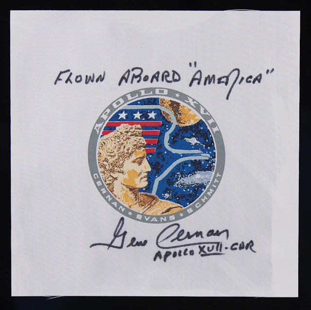 Apollo 17 Flown Beta Patch - Signed by Gene Cernan