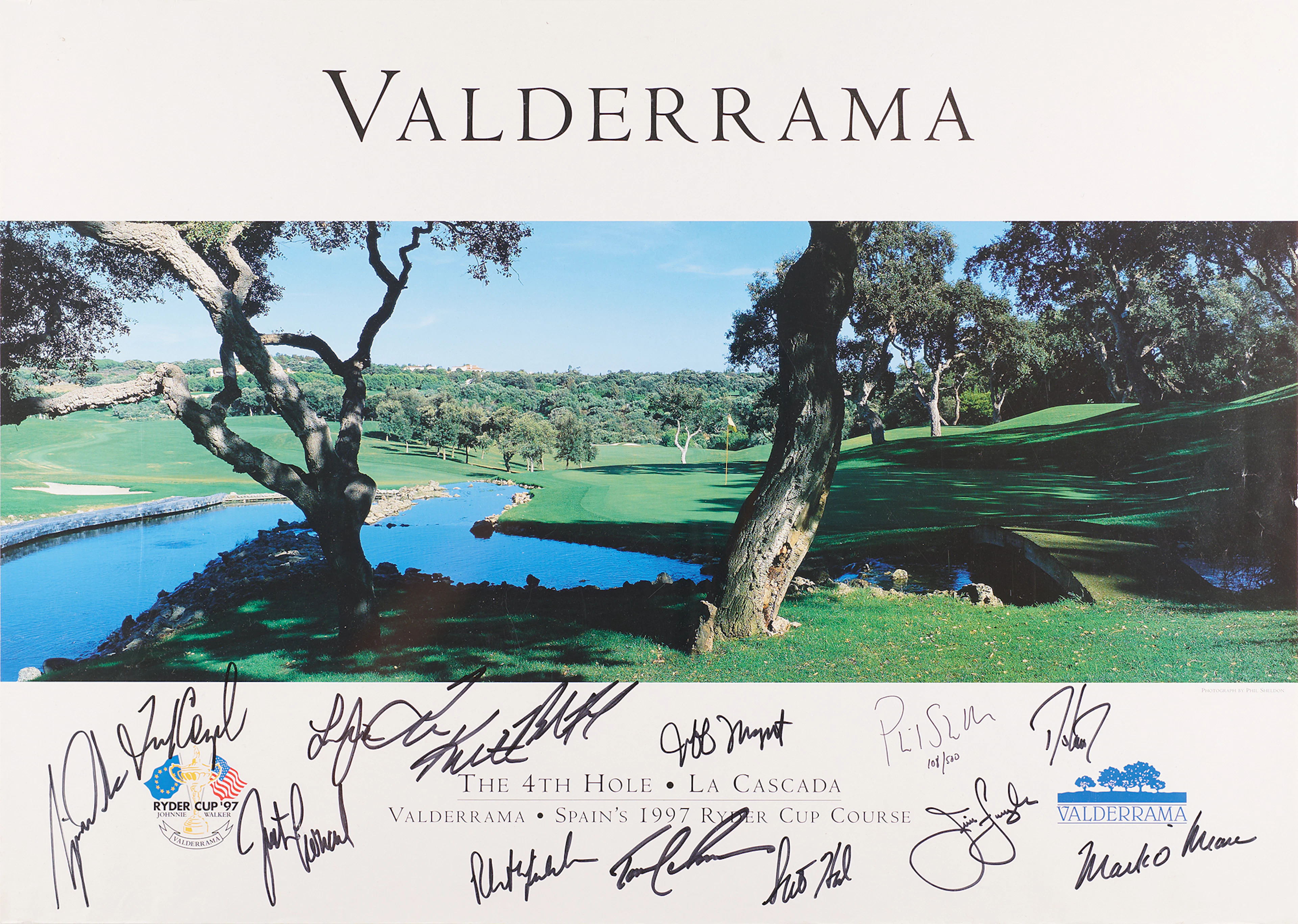 Tiger Woods and 1997 U.S. Ryder Cup Team Multi-Signed ‘Valderrama’