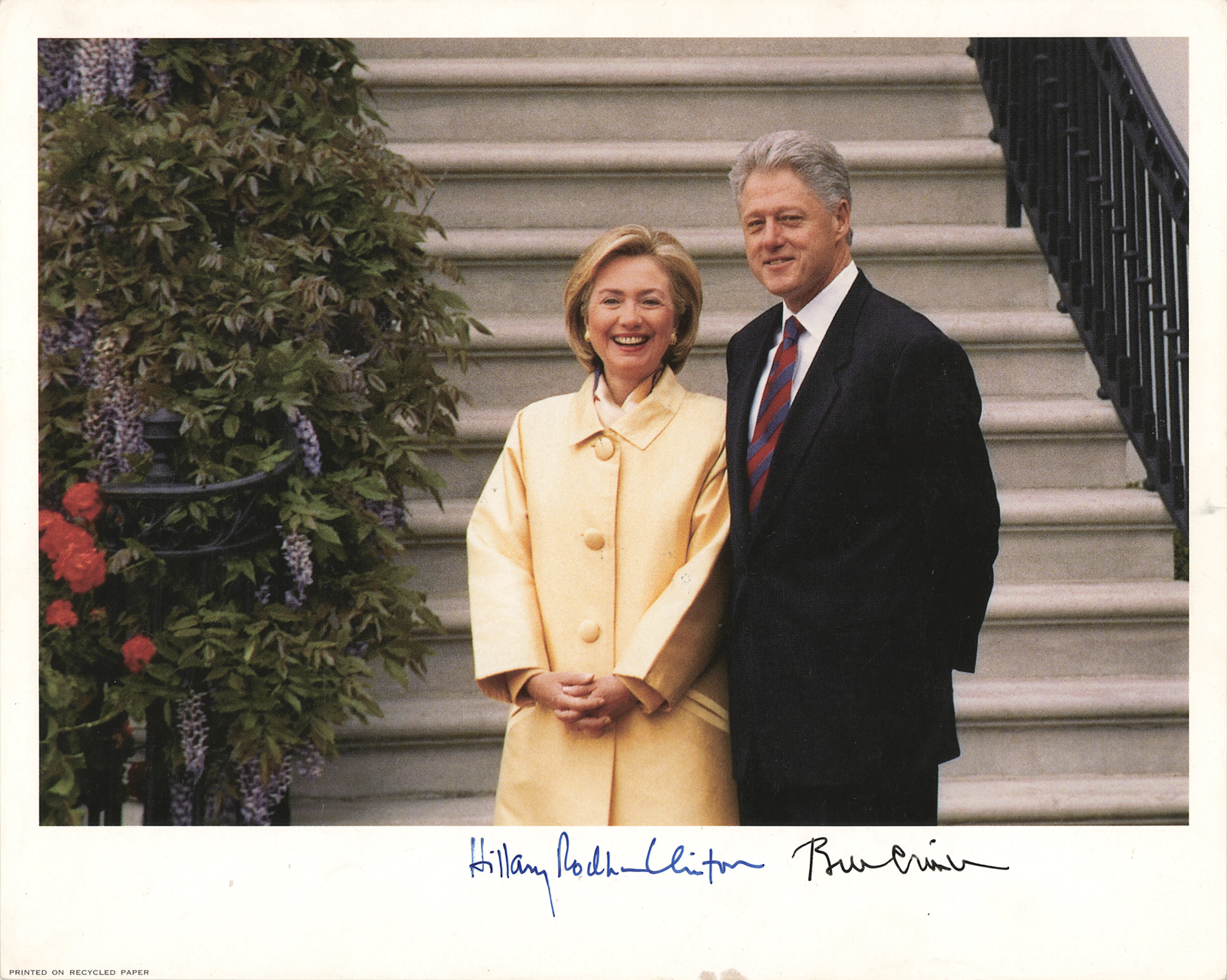 Bill and Hillary Clinton Signed Photograph
