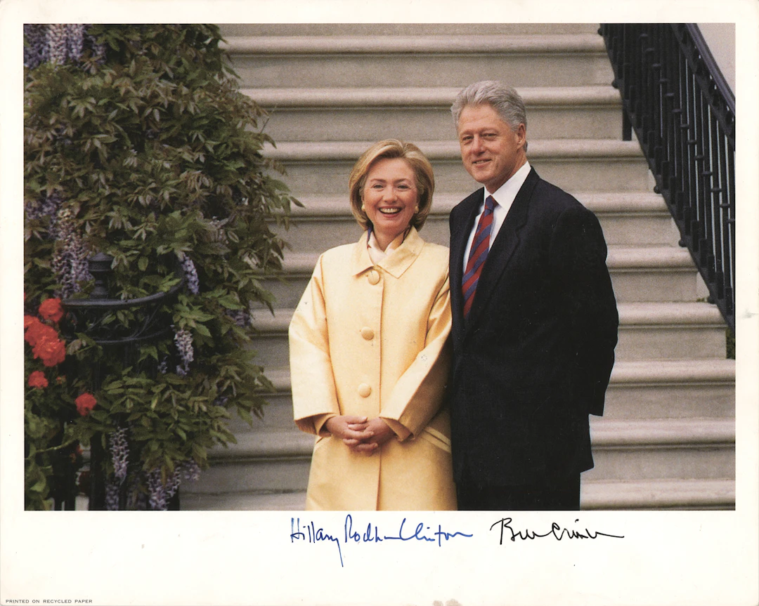 Bill and Hillary Clinton Signed Photograph