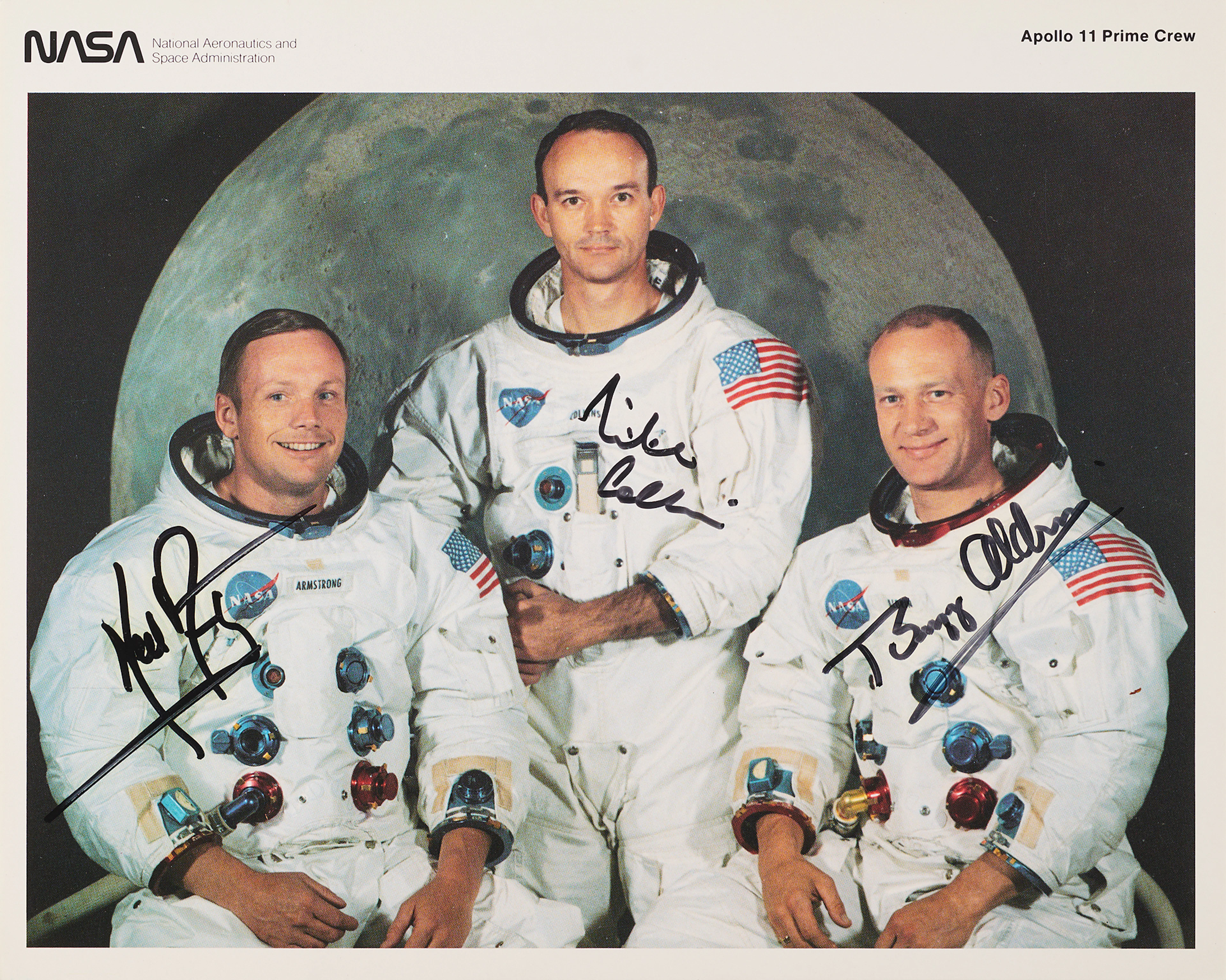Apollo 11 Crew-Signed NASA Lithograph
