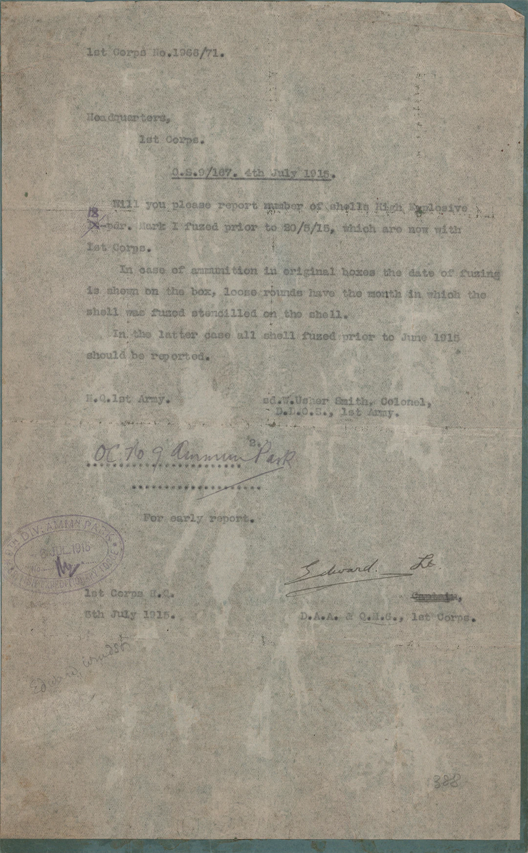King Edward VIII World War I-Dated Document Signed