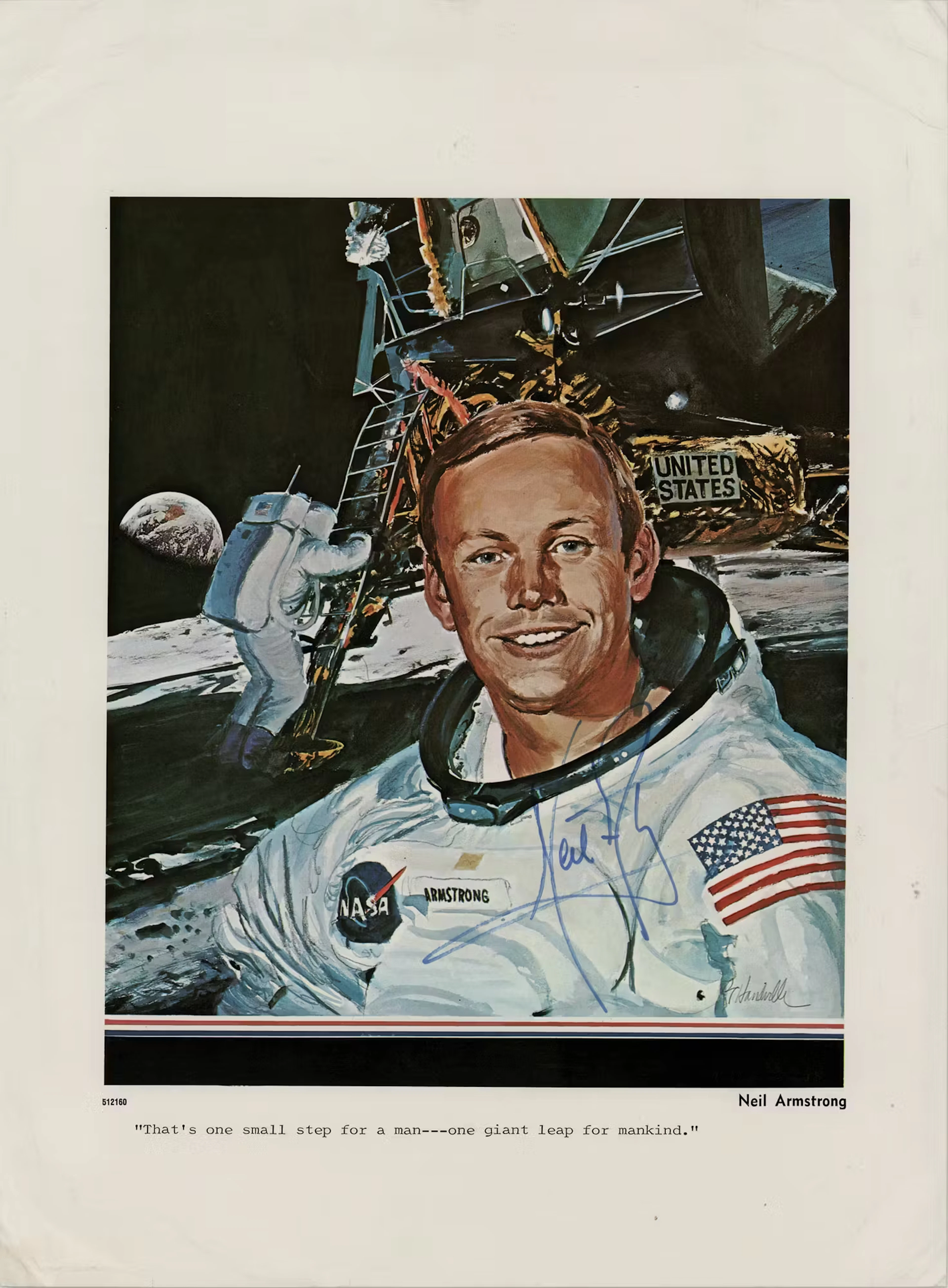Neil Armstrong Signed Print