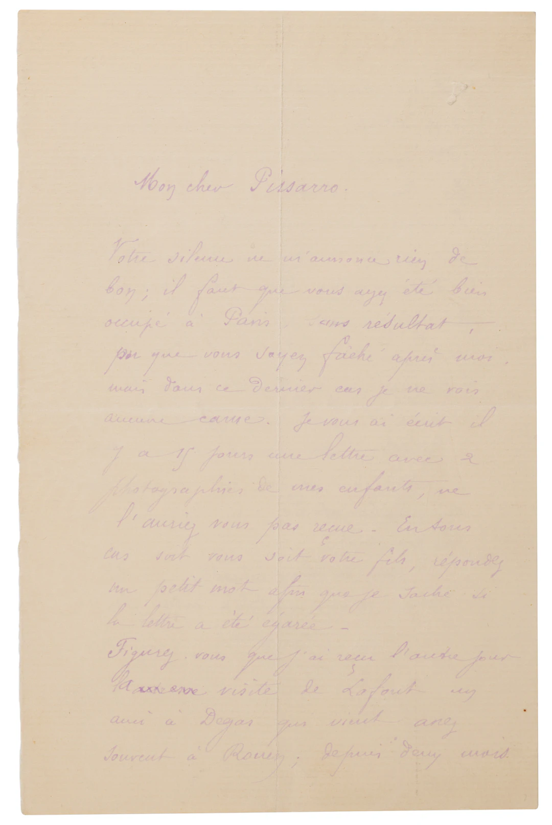 Paul Gauguin Autograph Letter Signed to Camille Pissarro, Mentioning