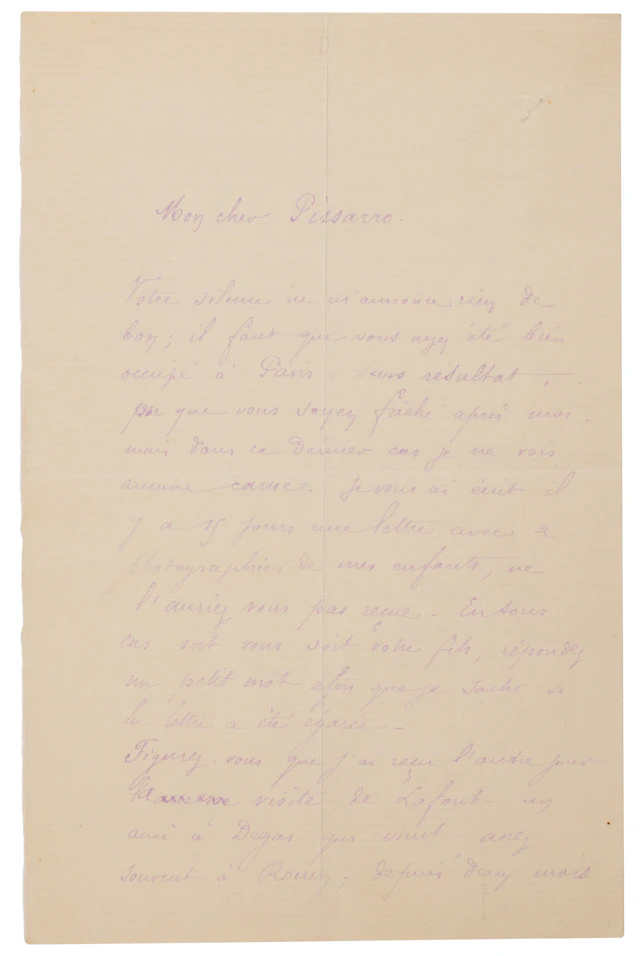 Paul Gauguin Autograph Letter Signed to Camille Pissarro, Mentioning