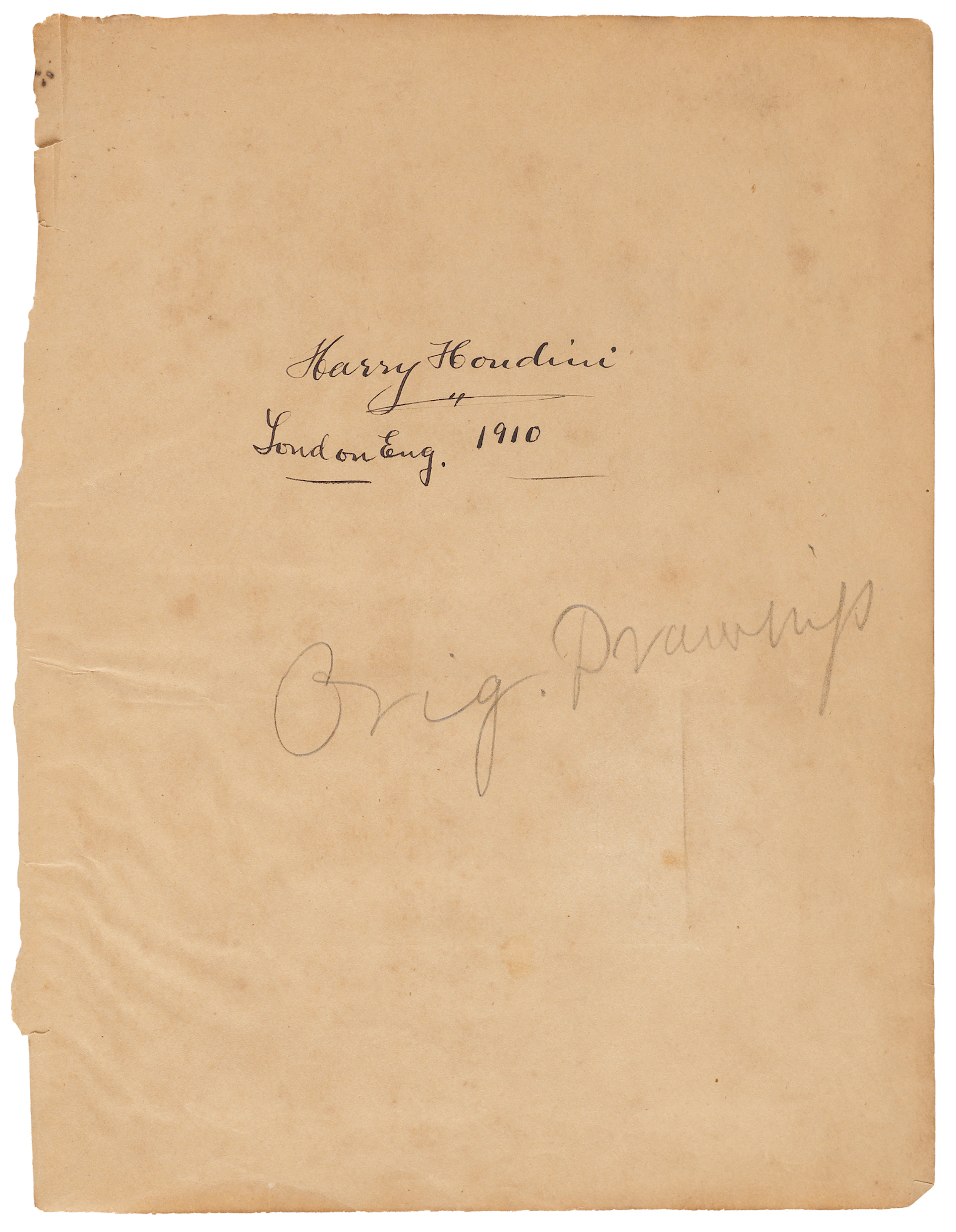 Harry Houdini Signature