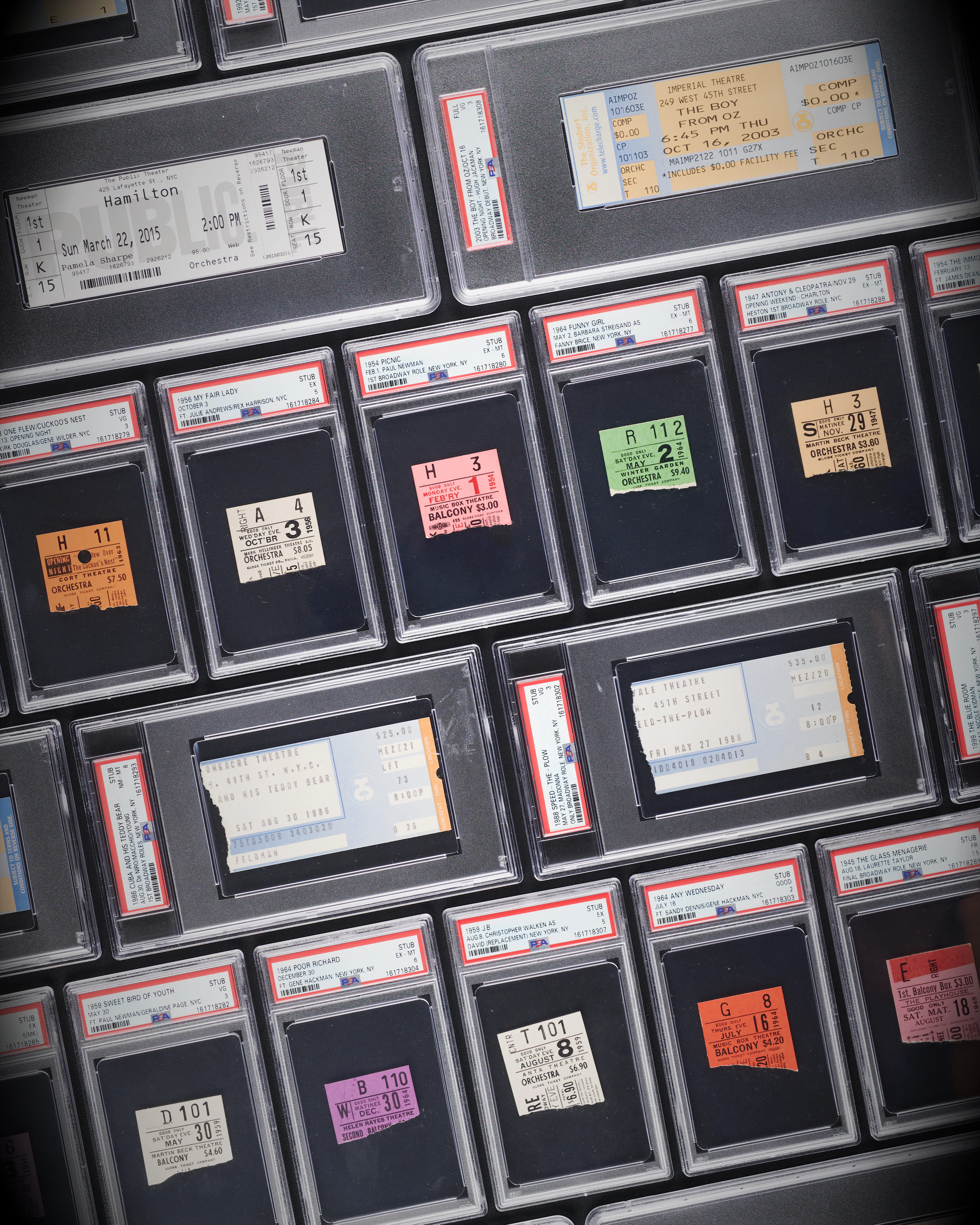 Actors and Entertainers Collection of (40) Stage Milestone Tickets