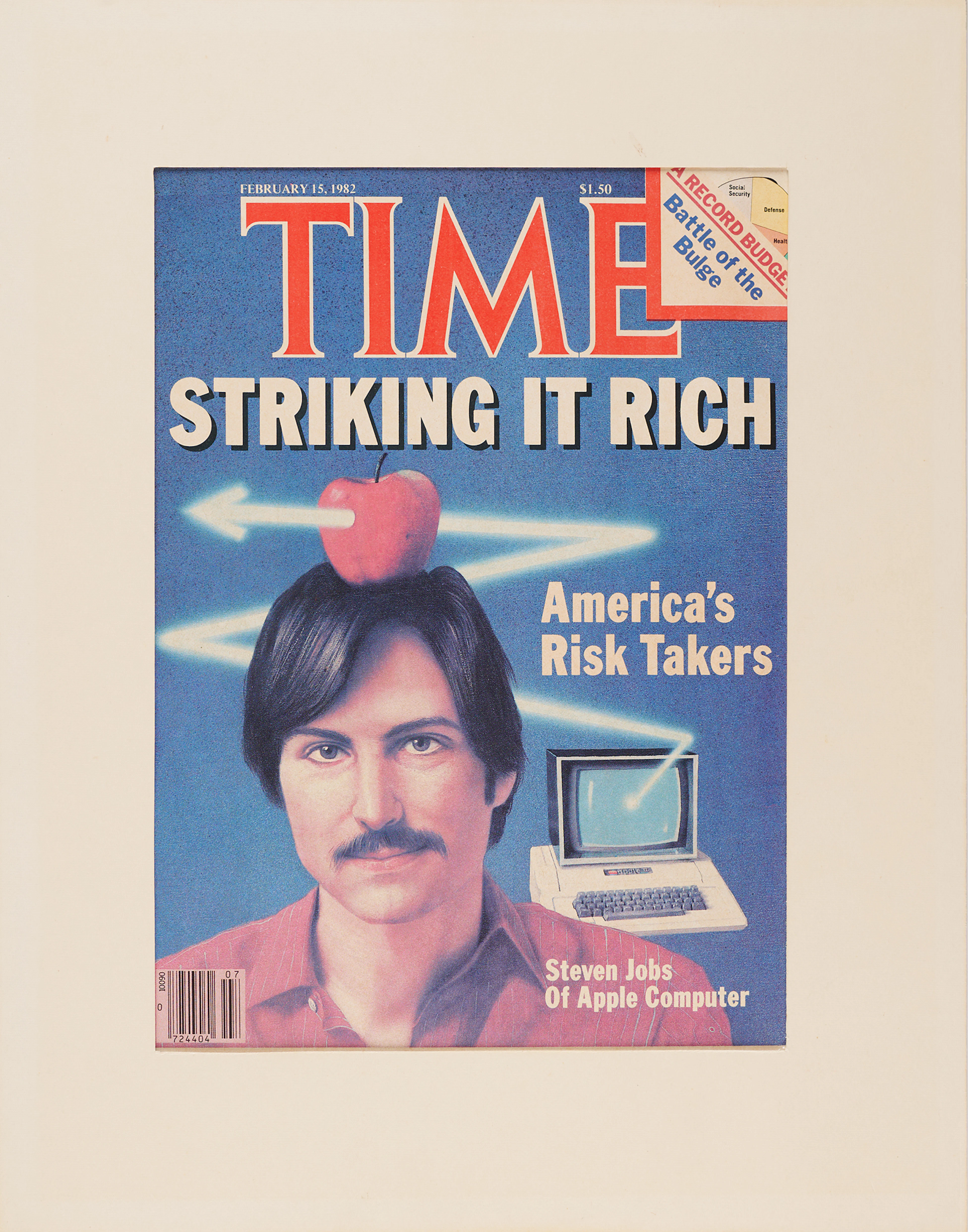 Steve Jobs 1982 Time Magazine Cover Display, from the Jobs Family