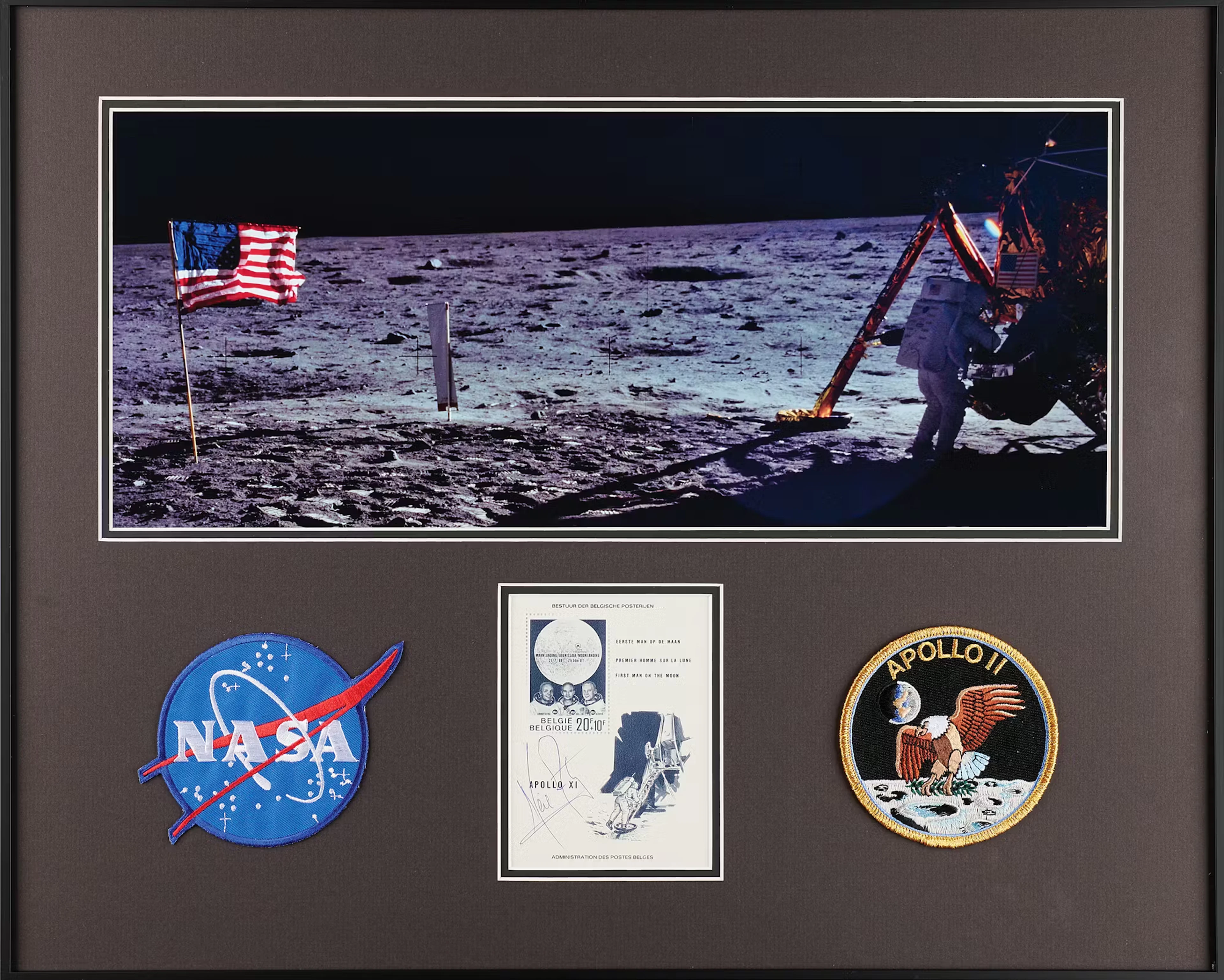 Neil Armstrong Signed Stamp Sheet