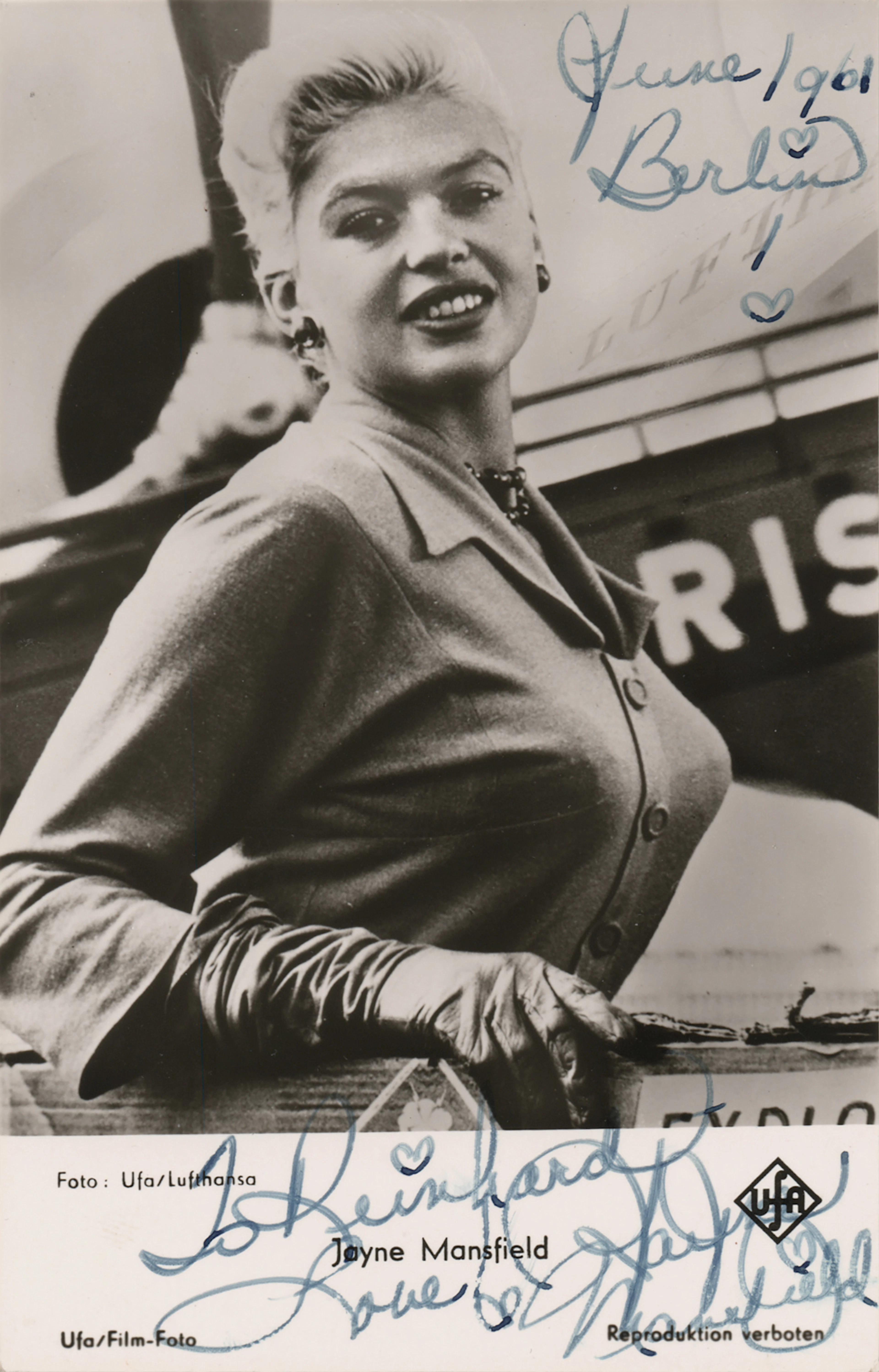 Jayne Mansfield Signed Photograph