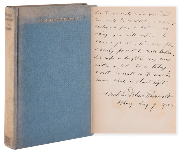 Franklin D. Roosevelt Signed Book - This Man Roosevelt, Presented