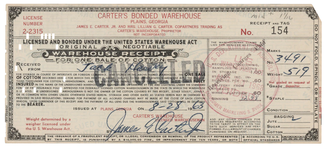 Jimmy Carter Document Signed