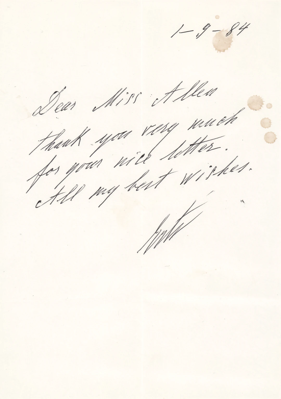 Erte Autograph Letter Signed