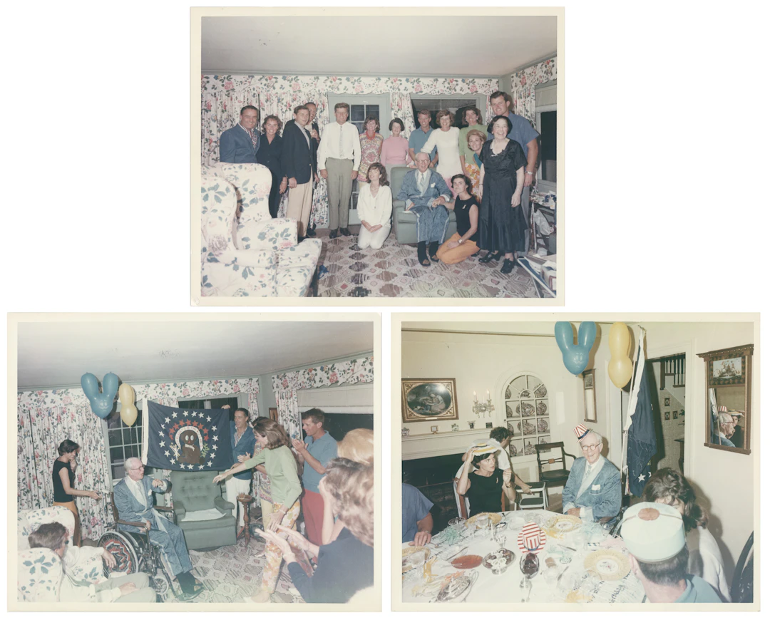 John F. Kennedy and Family (3) Original Vintage Photographs by Cecil