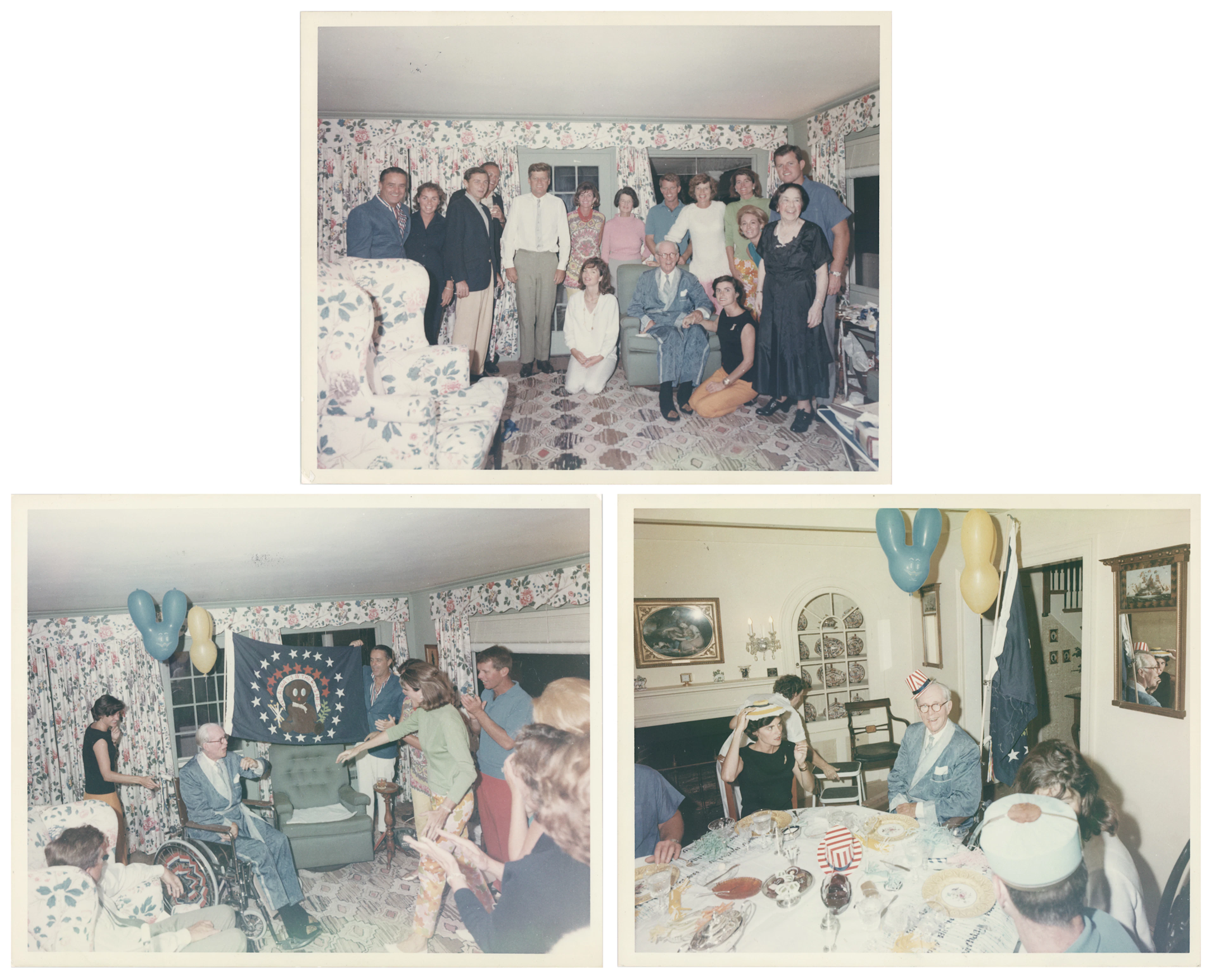 John F. Kennedy and Family (3) Original Vintage Photographs by Cecil