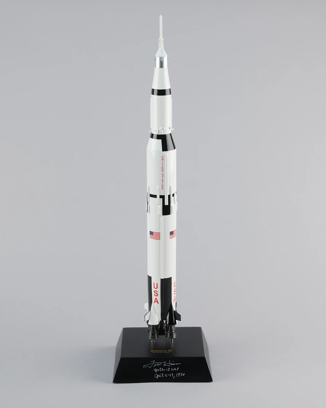 Fred Haise Signed Saturn V Rocket Model