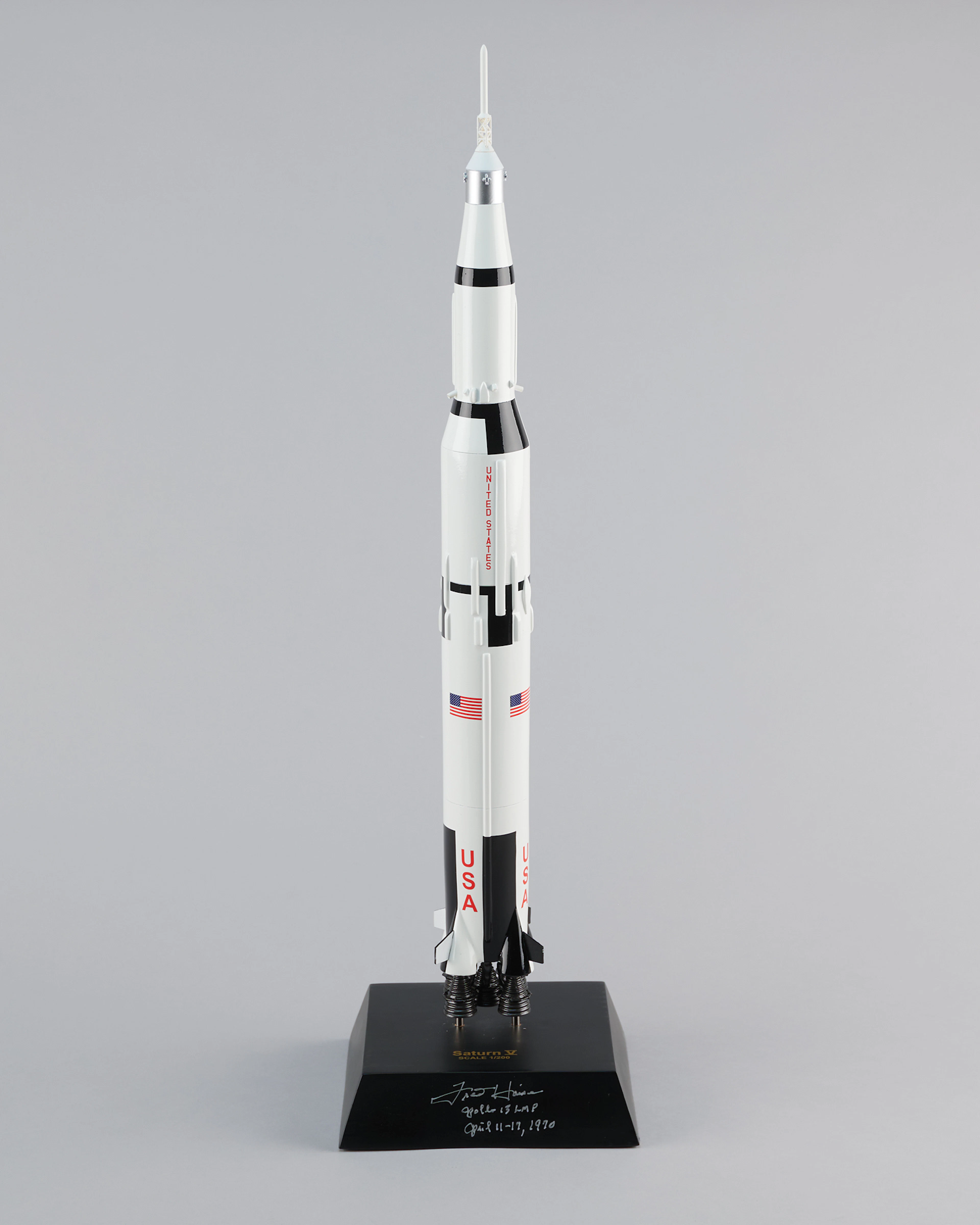 Fred Haise Signed Saturn V Rocket Model