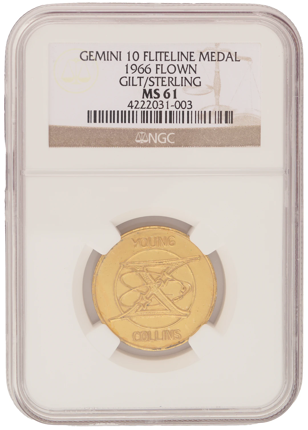 Gemini 10 Flown Fliteline Medallion - From the Personal Collection