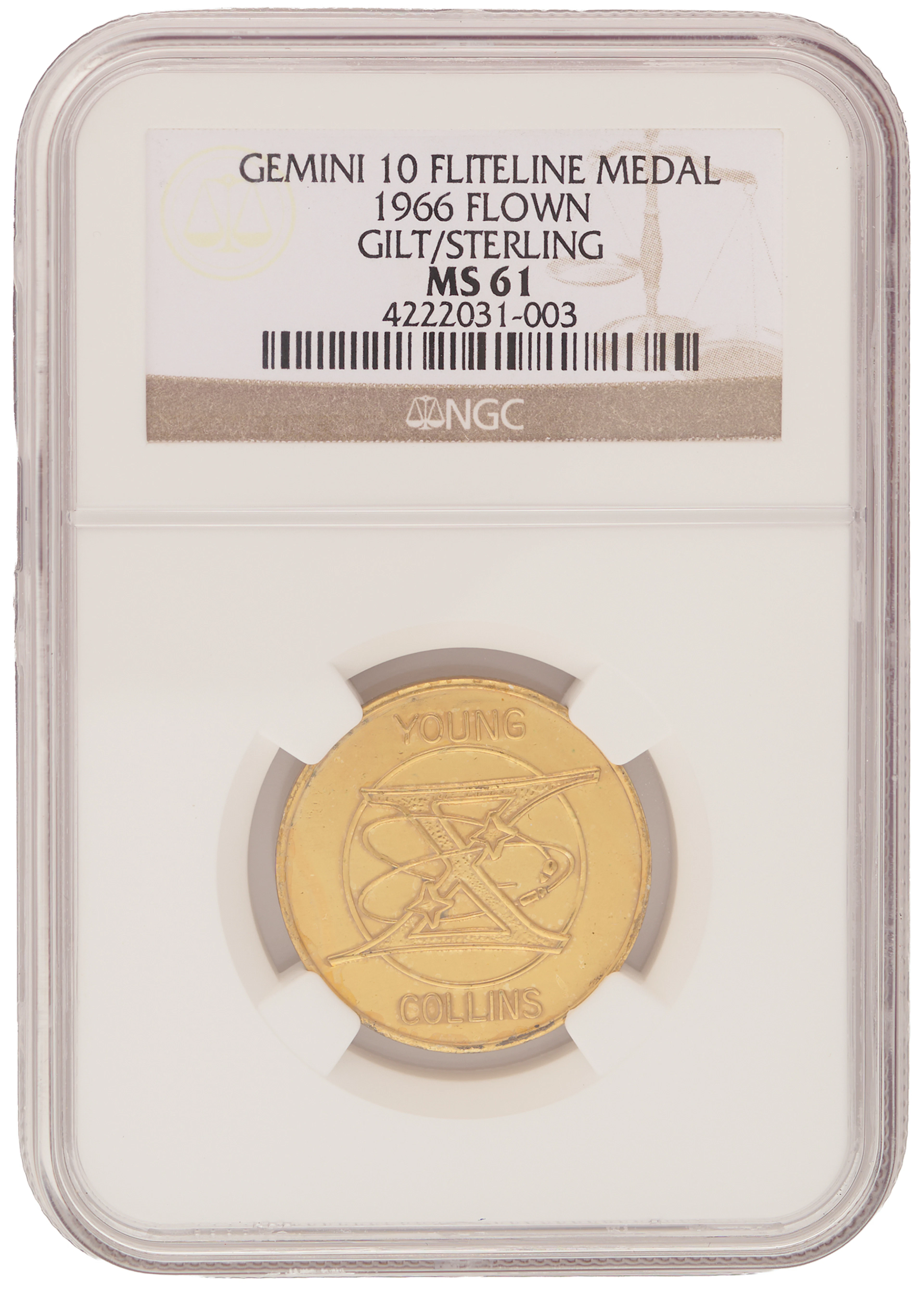 Gemini 10 Flown Fliteline Medallion - From the Personal Collection
