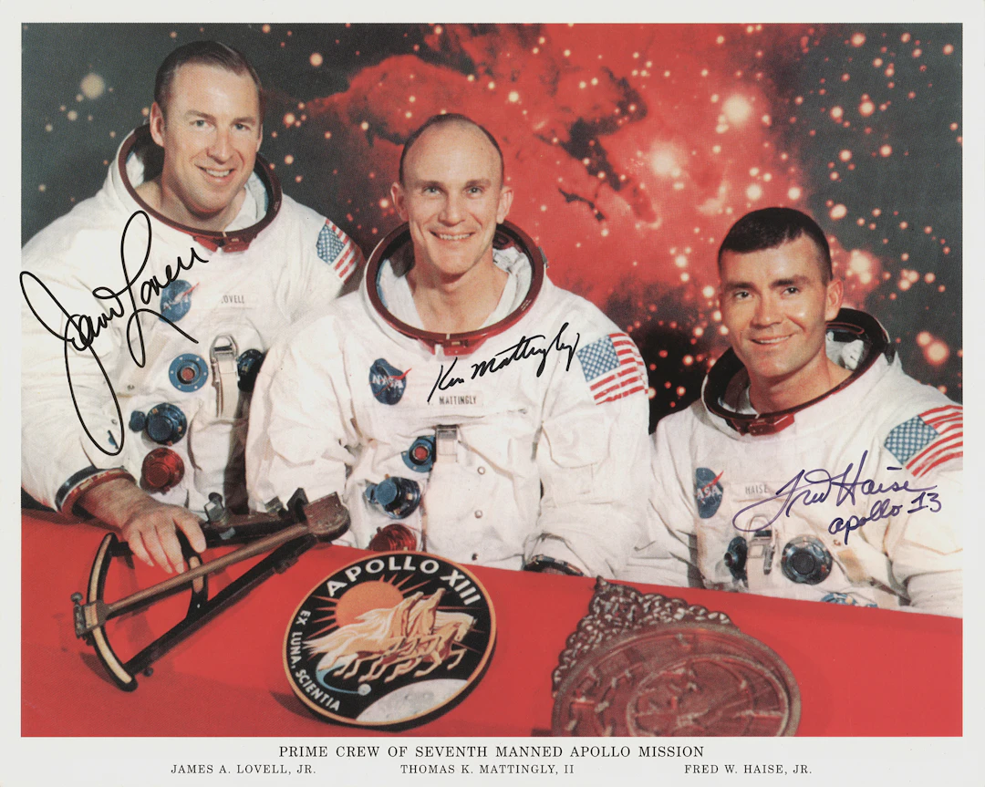 Apollo 13 Crew-Signed Photograph with Ken Mattingly
