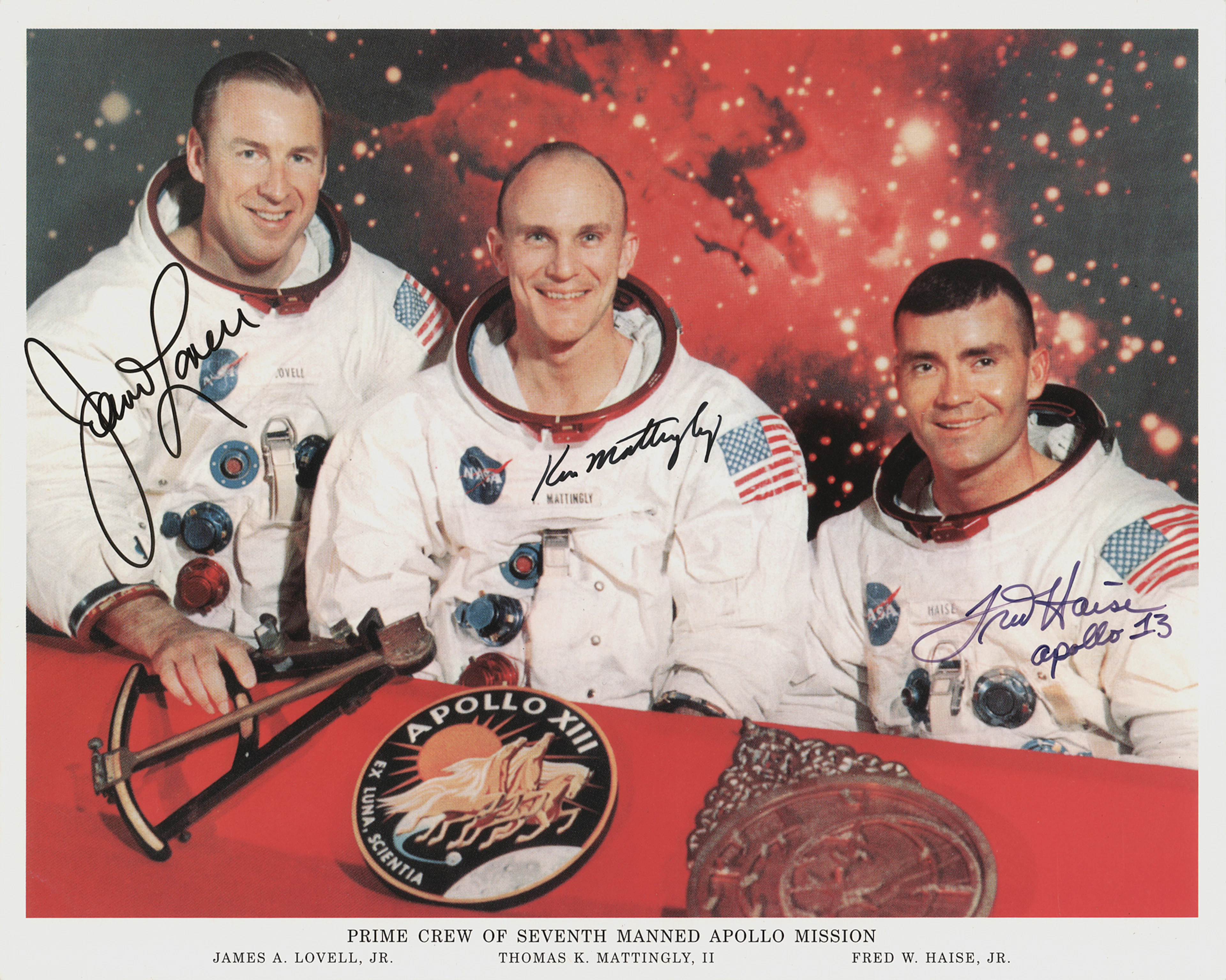 Apollo 13 Crew-Signed Photograph with Ken Mattingly
