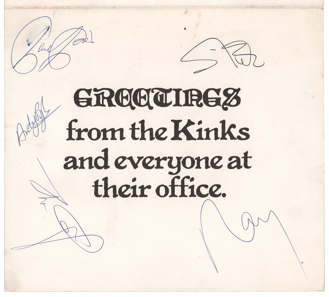 The Kinks Signed Christmas Card