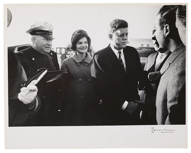 John and Jacqueline Kennedy Original Oversized Photograph Signed by