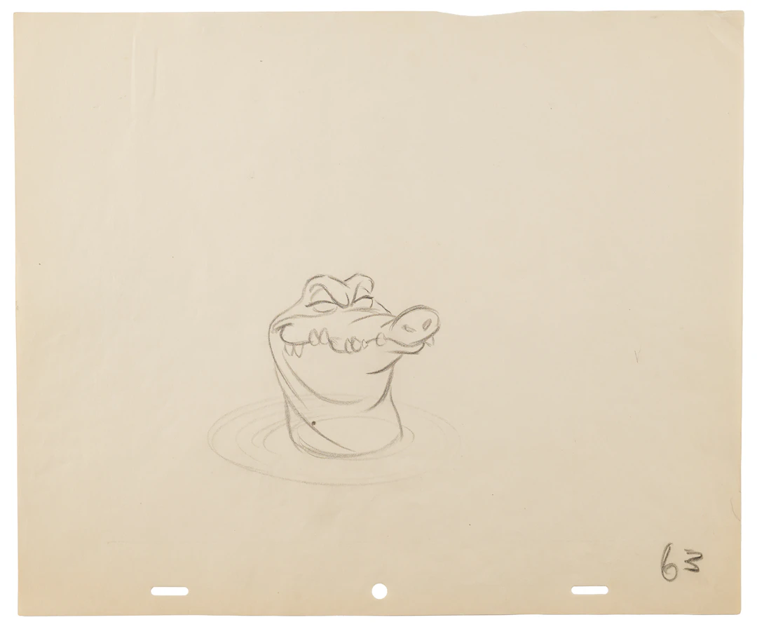 Tick-Tock the Crocodile production drawing from Peter Pan