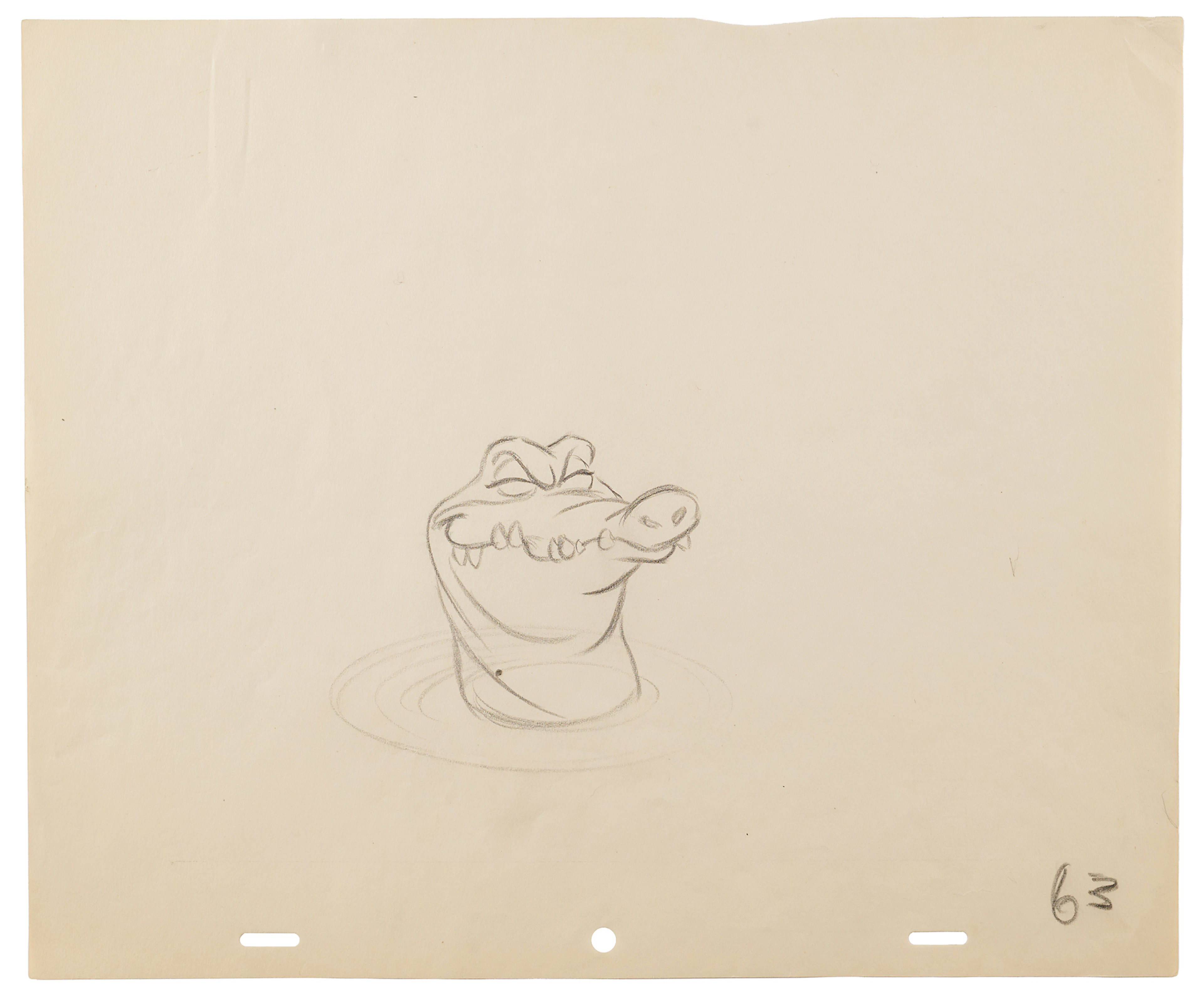 Tick-Tock the Crocodile production drawing from Peter Pan