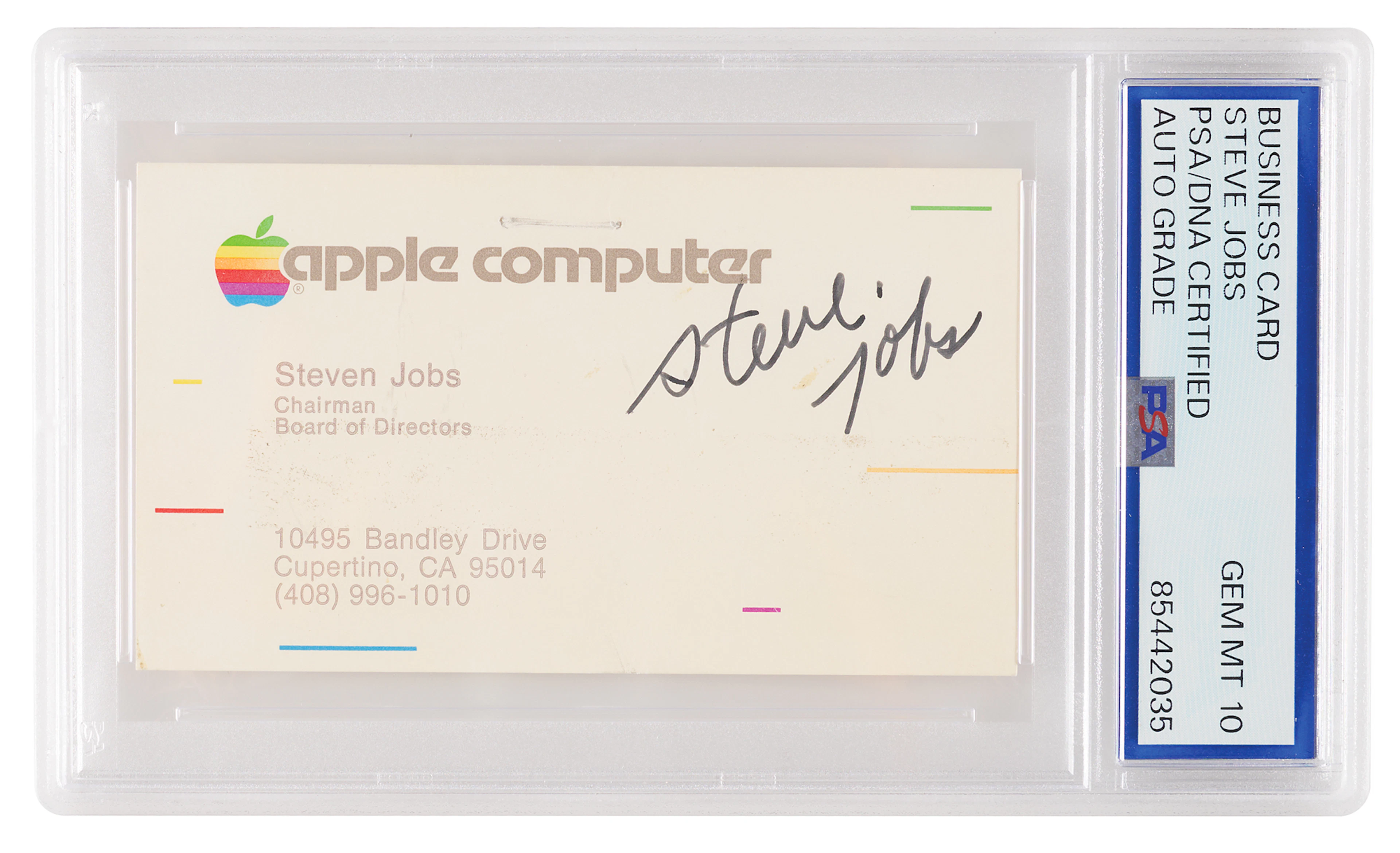 Steve Jobs Signed Apple Business Card (c. 1983) - PSA GEM MT 10