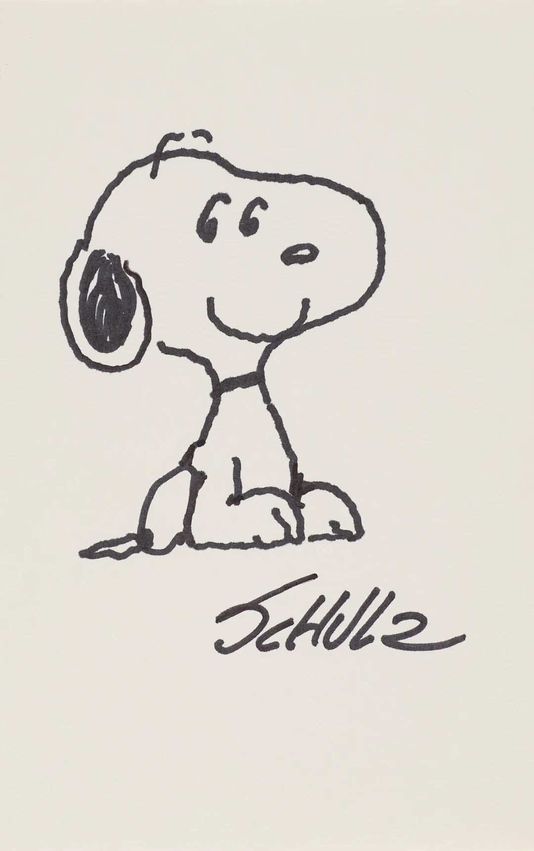 Charles Schulz Signed Sketch of Snoopy
